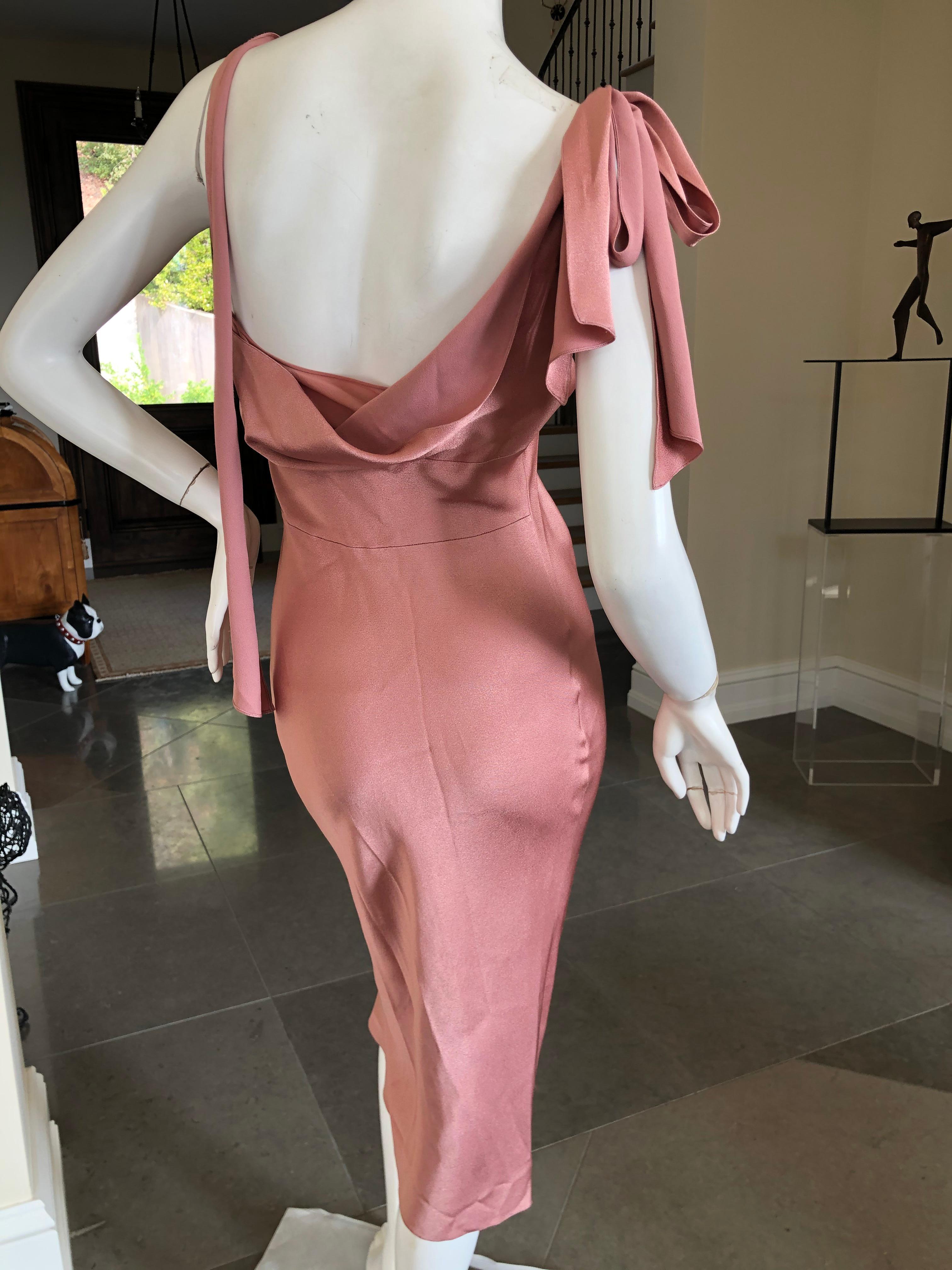 Brown John Galliano Autumn 2000 Romantic Rose Slip Dress For Sale