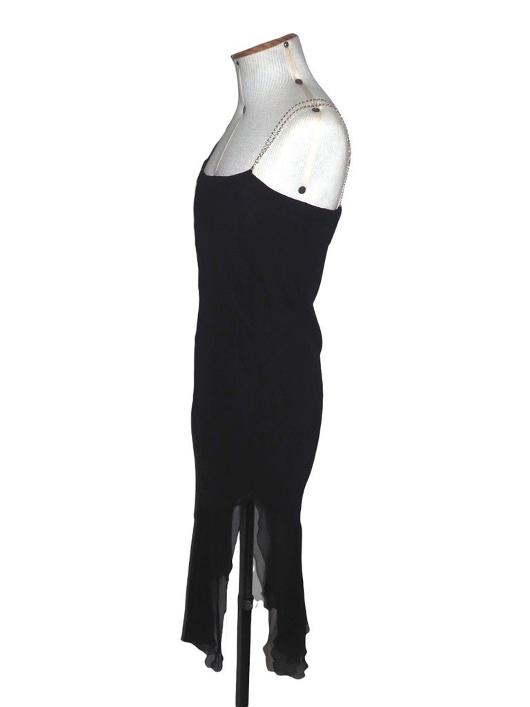 John Galliano SS 2001 Silk Chiffon Rhinestone Strap Slip Dress For Sale ...