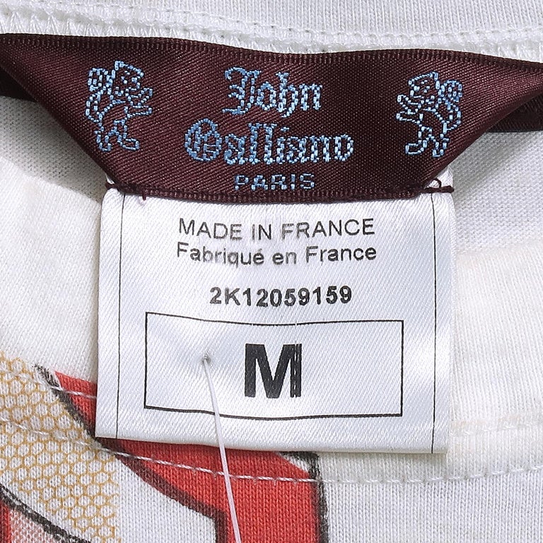 John Galliano SS-2002 Cotton Printed T-Shirt For Sale at 1stDibs