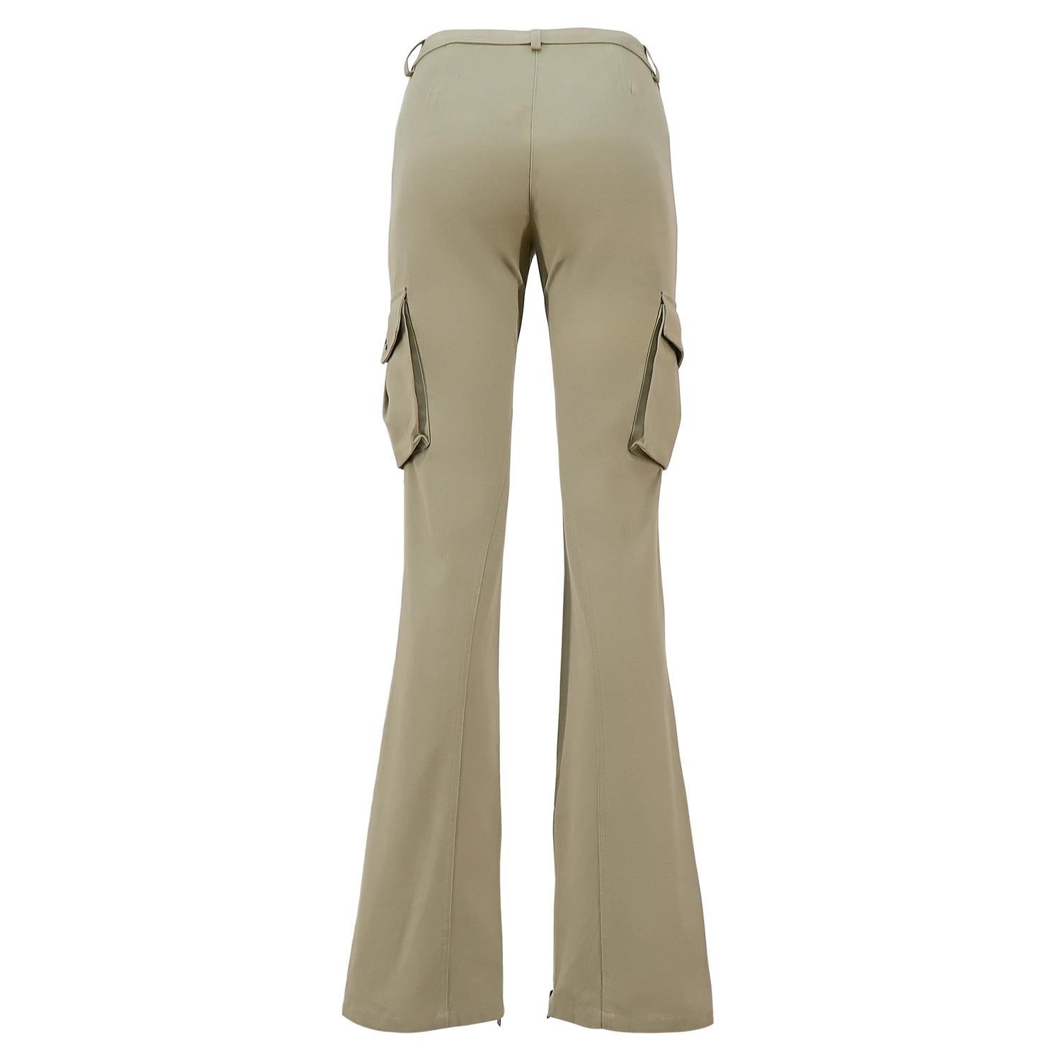 Brown John Galliano SS-2003 Cotton Herringbone Cargo Pants