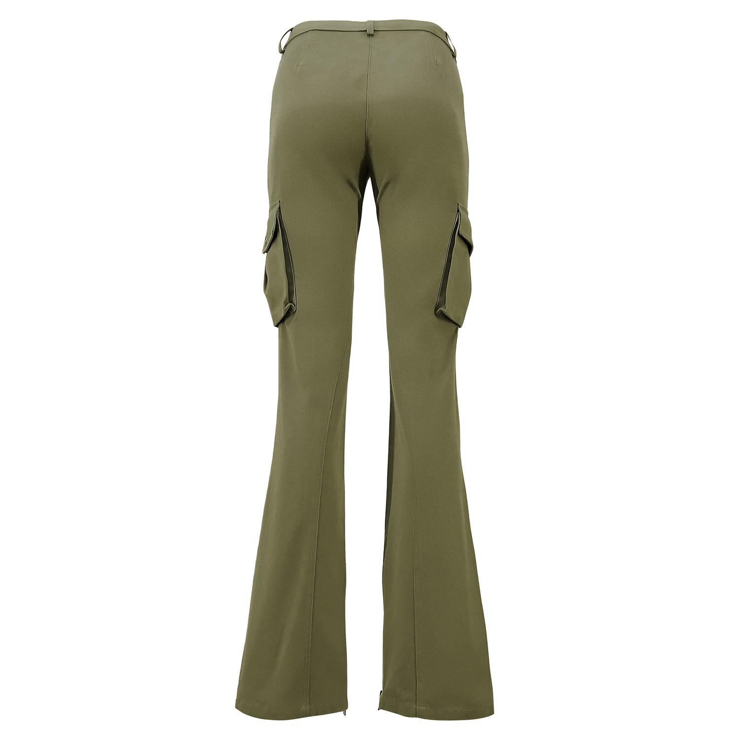 Brown John Galliano SS-2003 Cotton Herringbone Cargo Pants