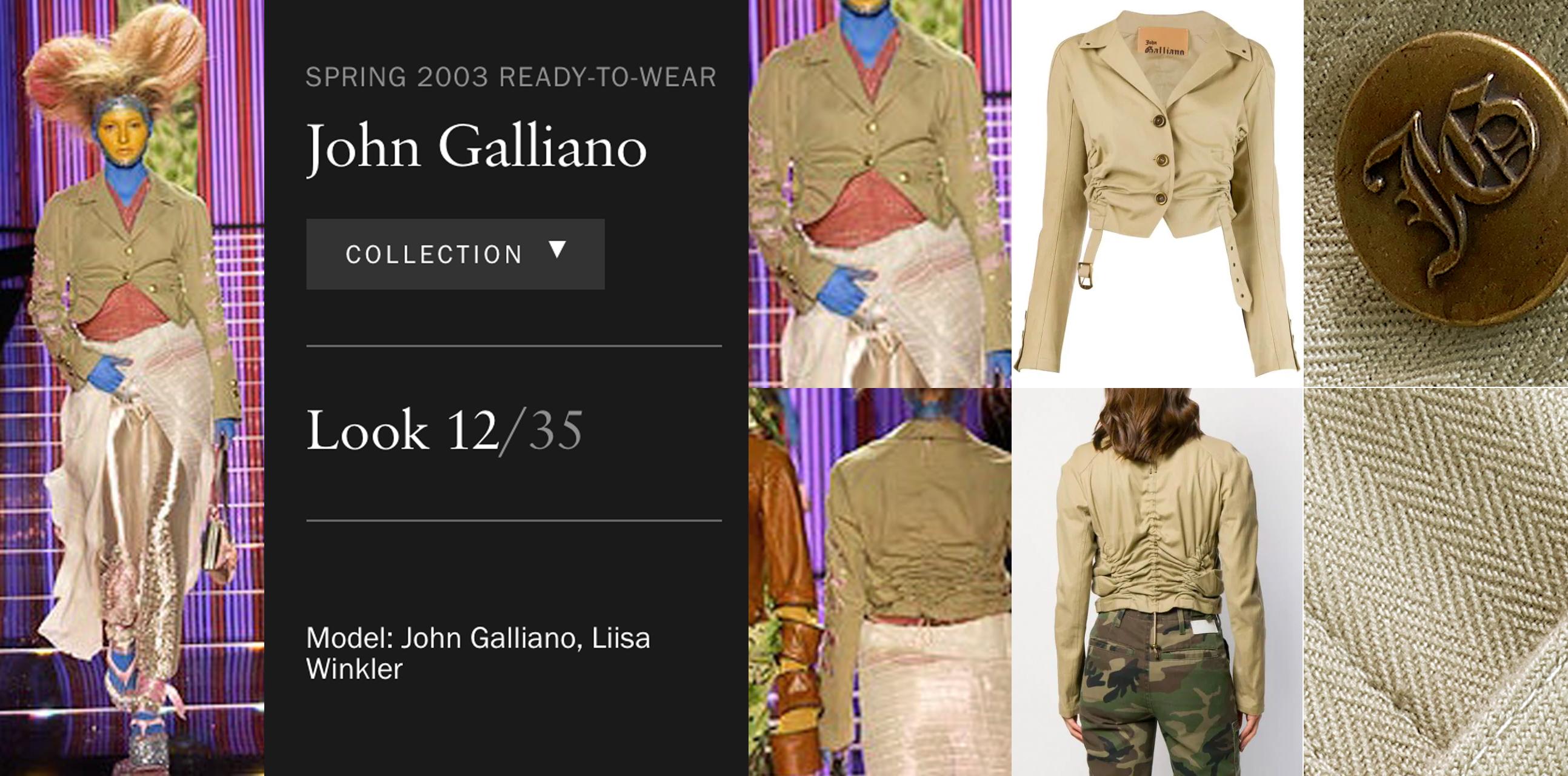John Galliano SS-2003 Cotton Herringbone Cargo Pants 3