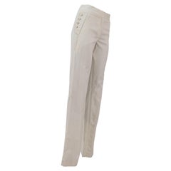 John Galliano SS-2005 Cotton and Silk Officer Pants with Contrast Piping