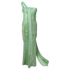 John Galliano SS-2005 Kleid aus Satinkrepp mit drapiertem Bustier