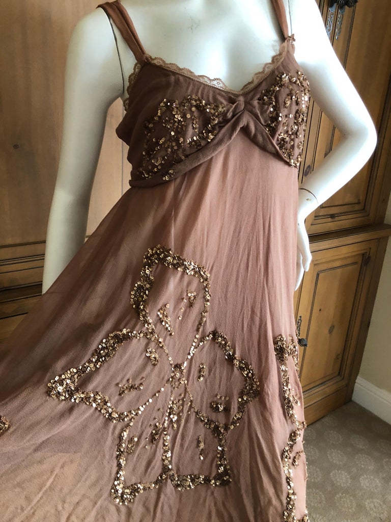 John Galliano SS 2007 Sequin Flower Embellished Mini Cocktail Dress