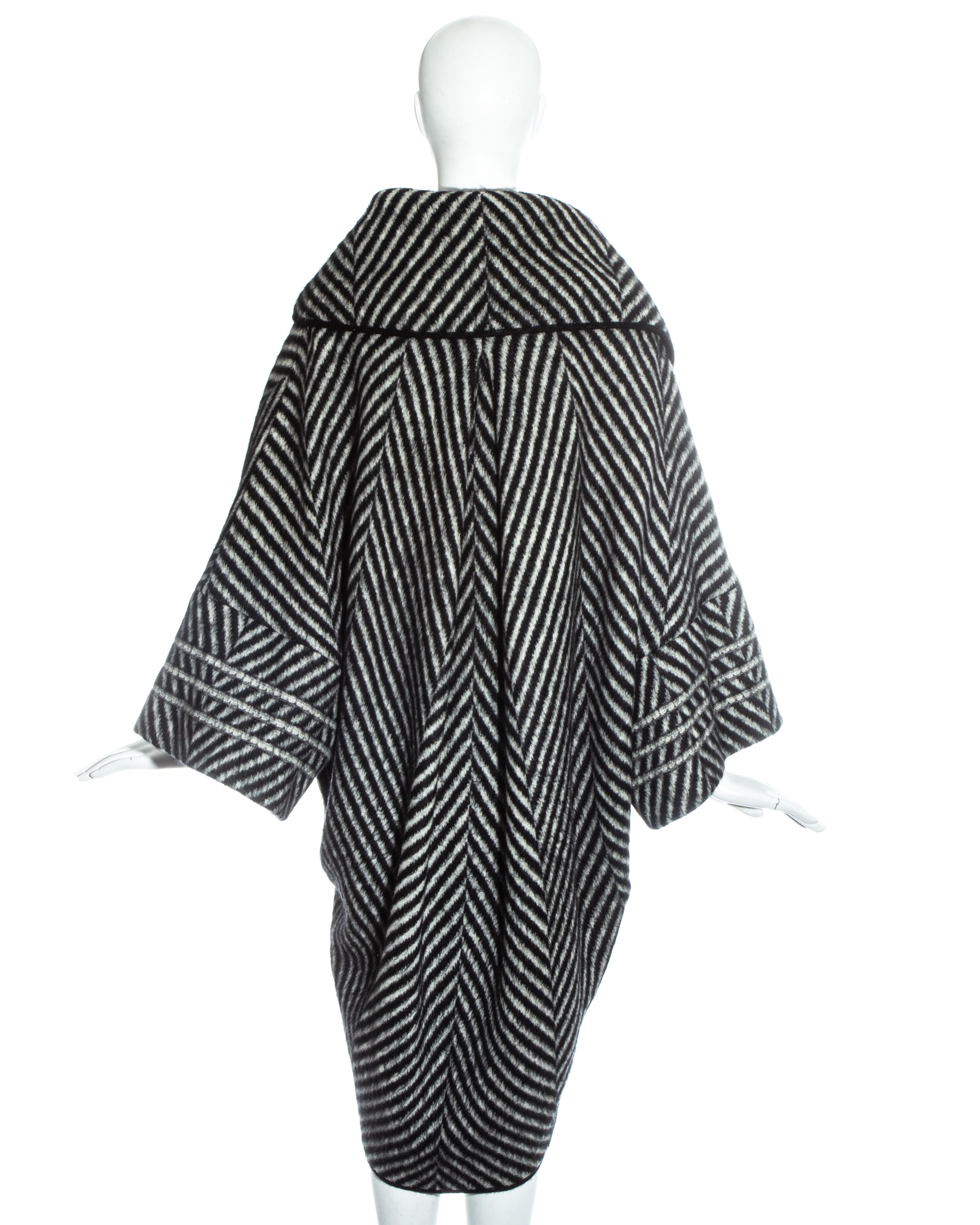 Women's John Galliano striped mohair blanket coat, fw 1999 For Sale