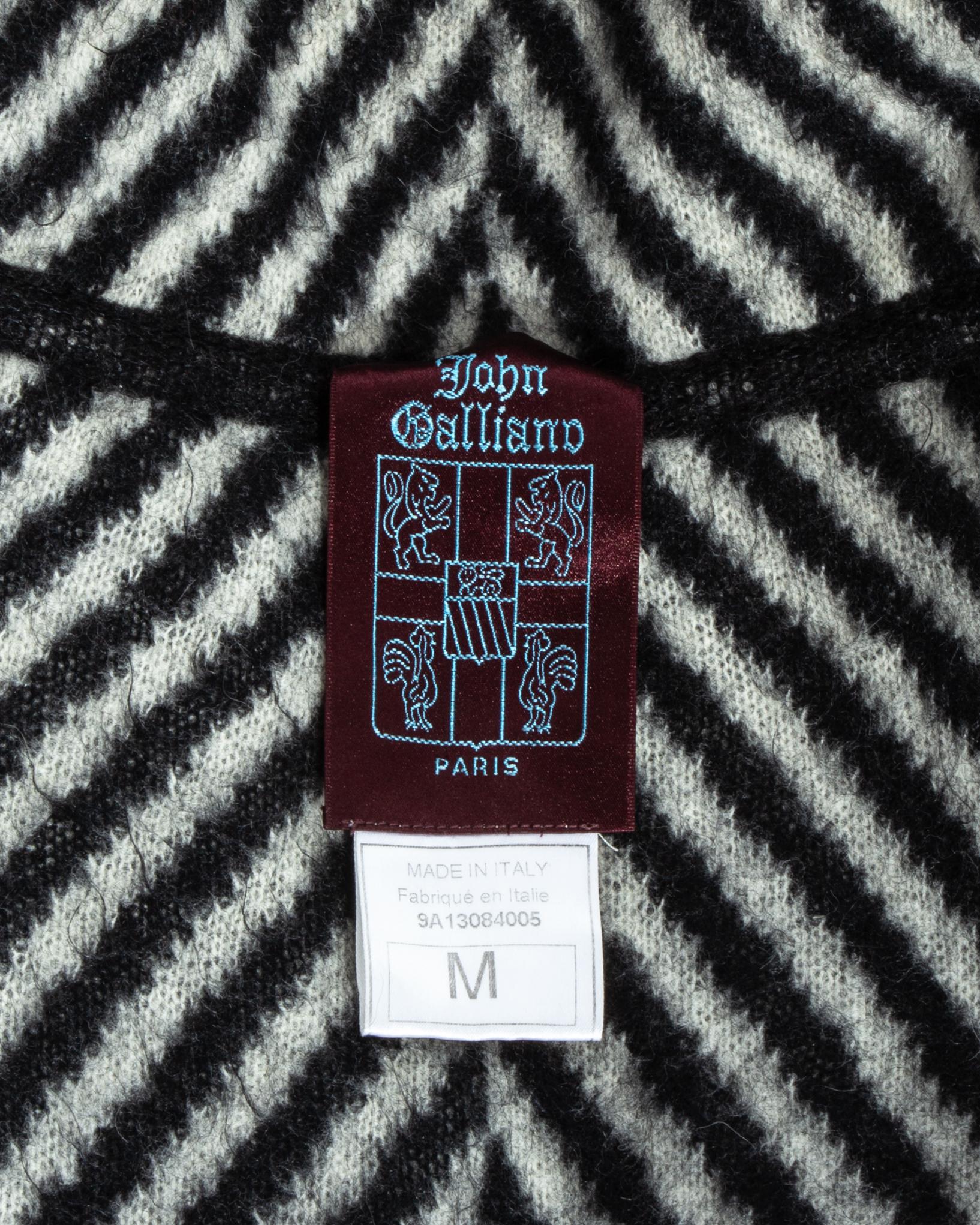 John Galliano striped mohair blanket coat, fw 1999 For Sale 1