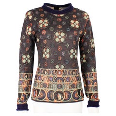 Jean Paul Gaultier Sweater Long Sleeve Top Abstract Lightweight Wool Knit M 