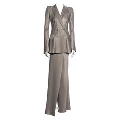 Traje de chaqueta de satén topo y falda envolvente John Galliano, ss 1995