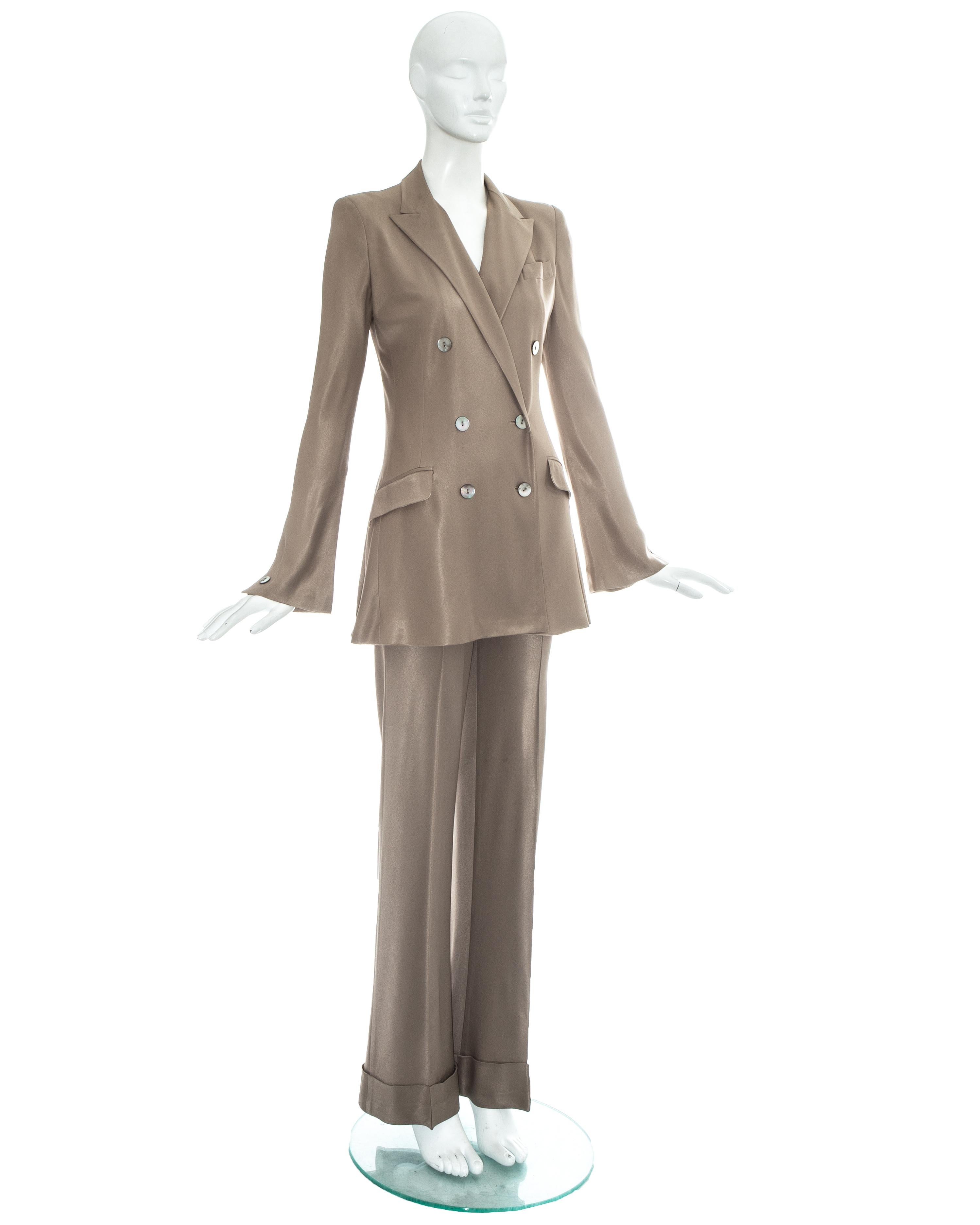 taupe pant suit