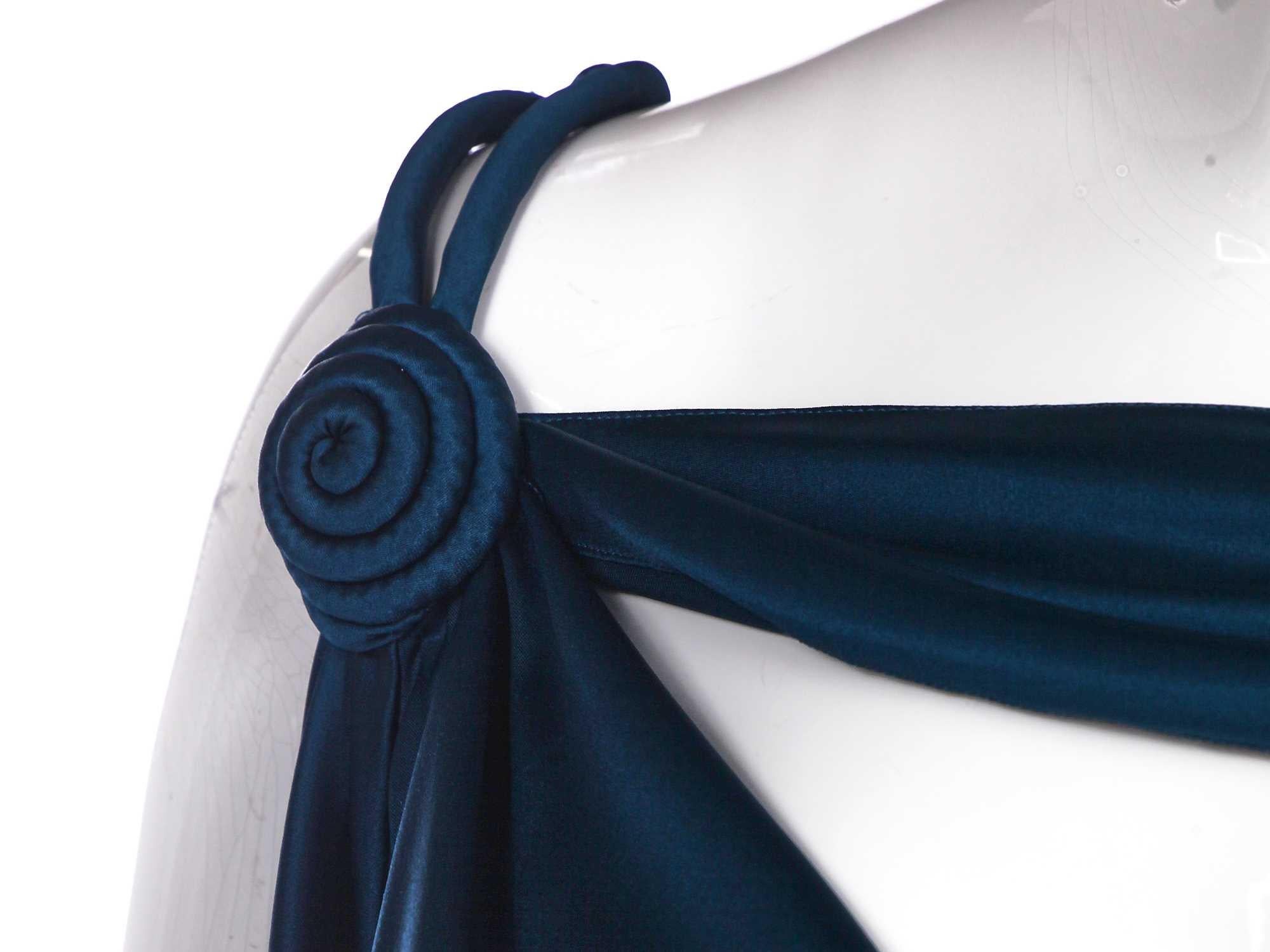 JOHN GALLIANO Robe de soirée en satin sarcelle coupée en biais de la collection A/H 2008 Pour femmes en vente