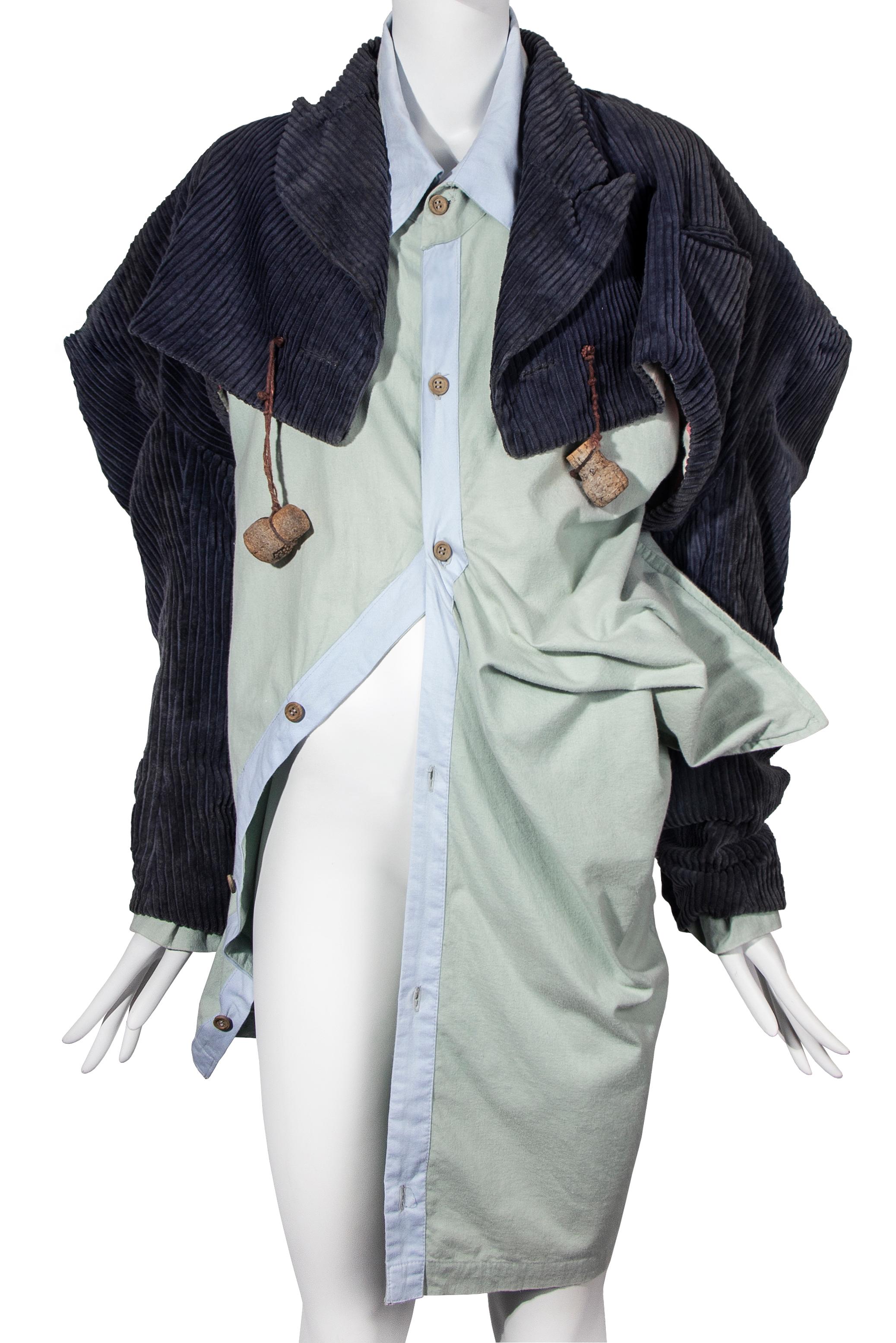 John Galliano 'The Ludic Games' spencer jacket & oversized shirt pair, fw 1985 For Sale 11