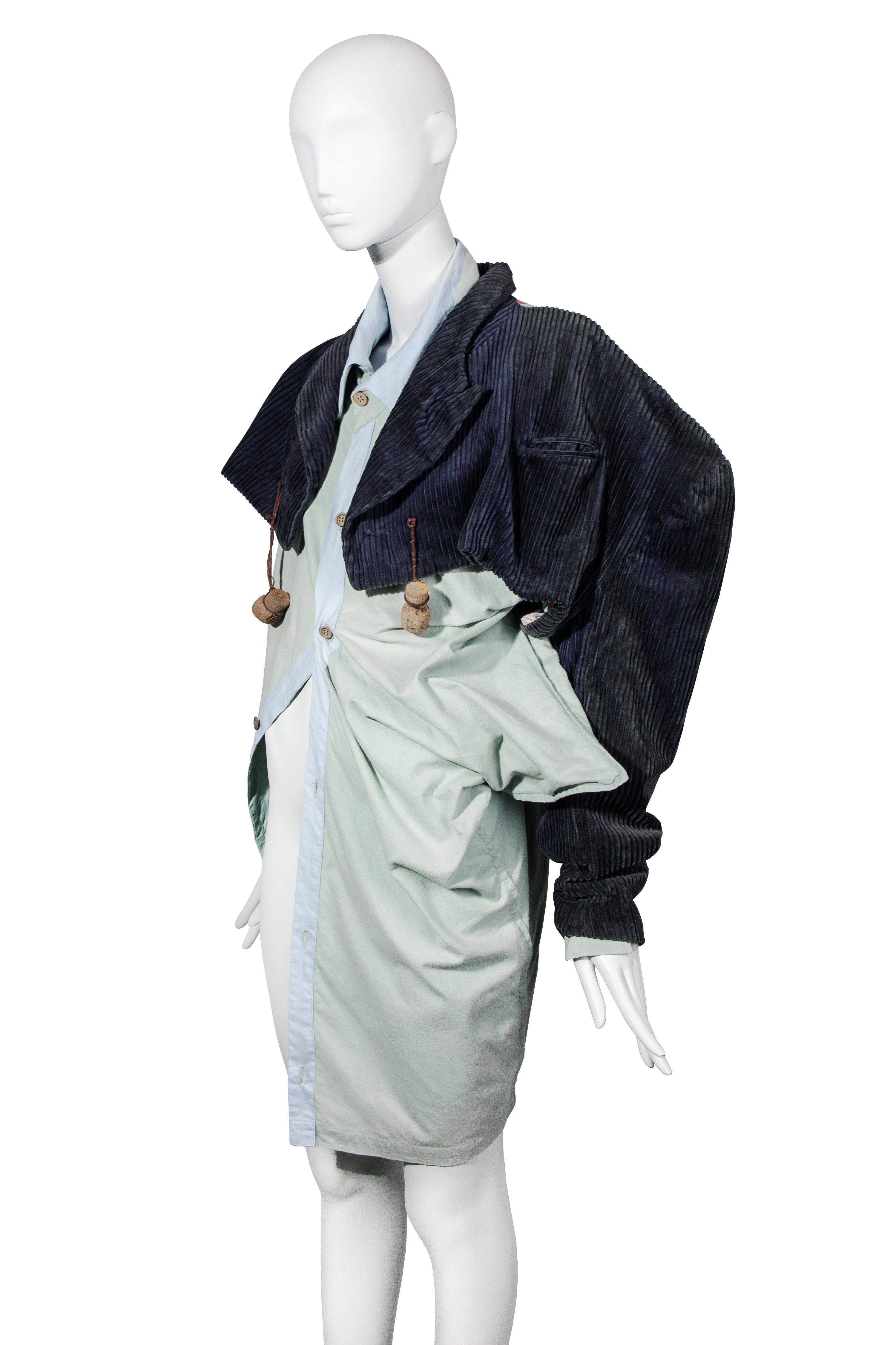 Women's or Men's John Galliano 'The Ludic Games' spencer jacket & oversized shirt pair, fw 1985 For Sale