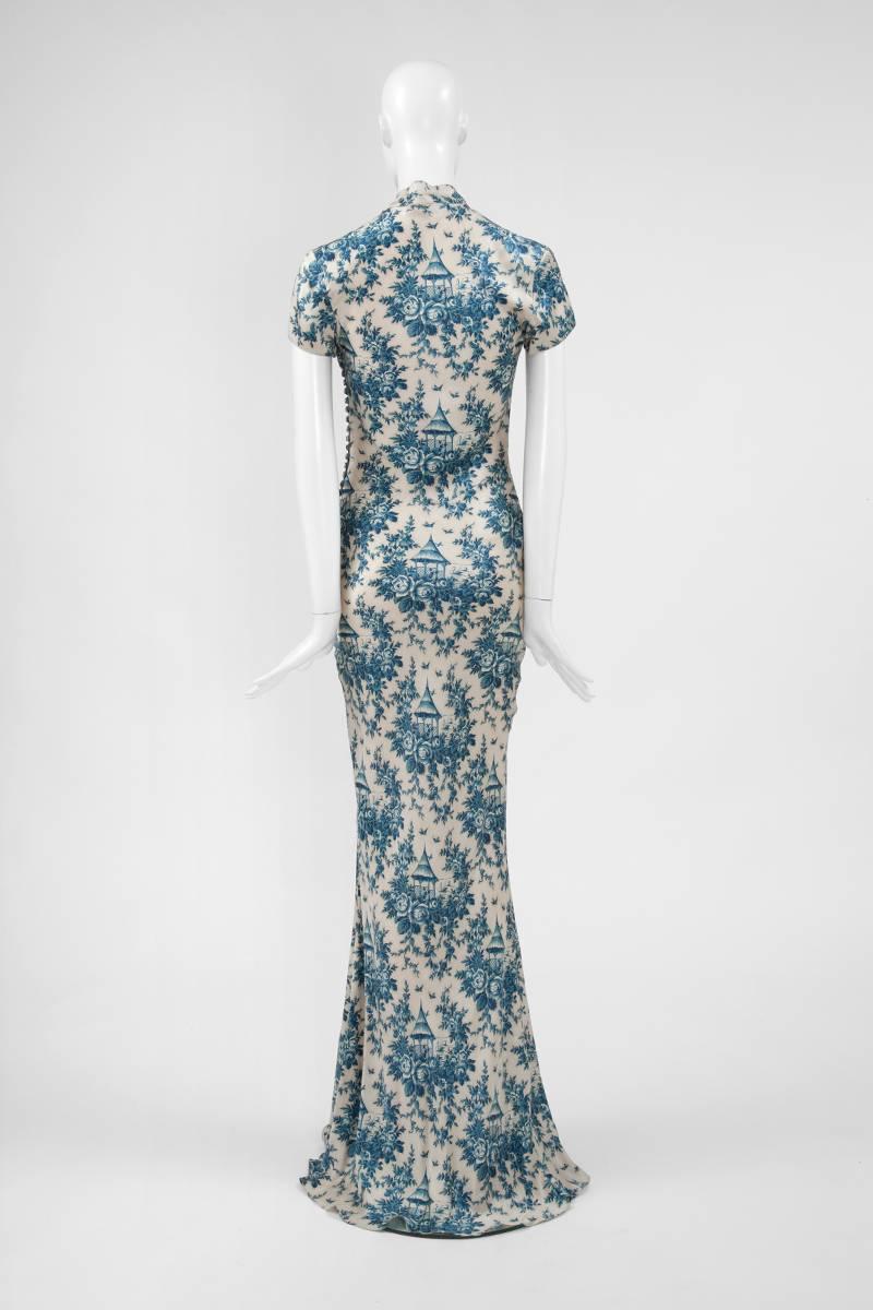 John Galliano “Toile de Jouy” Bias Cut Gown and Stole  1