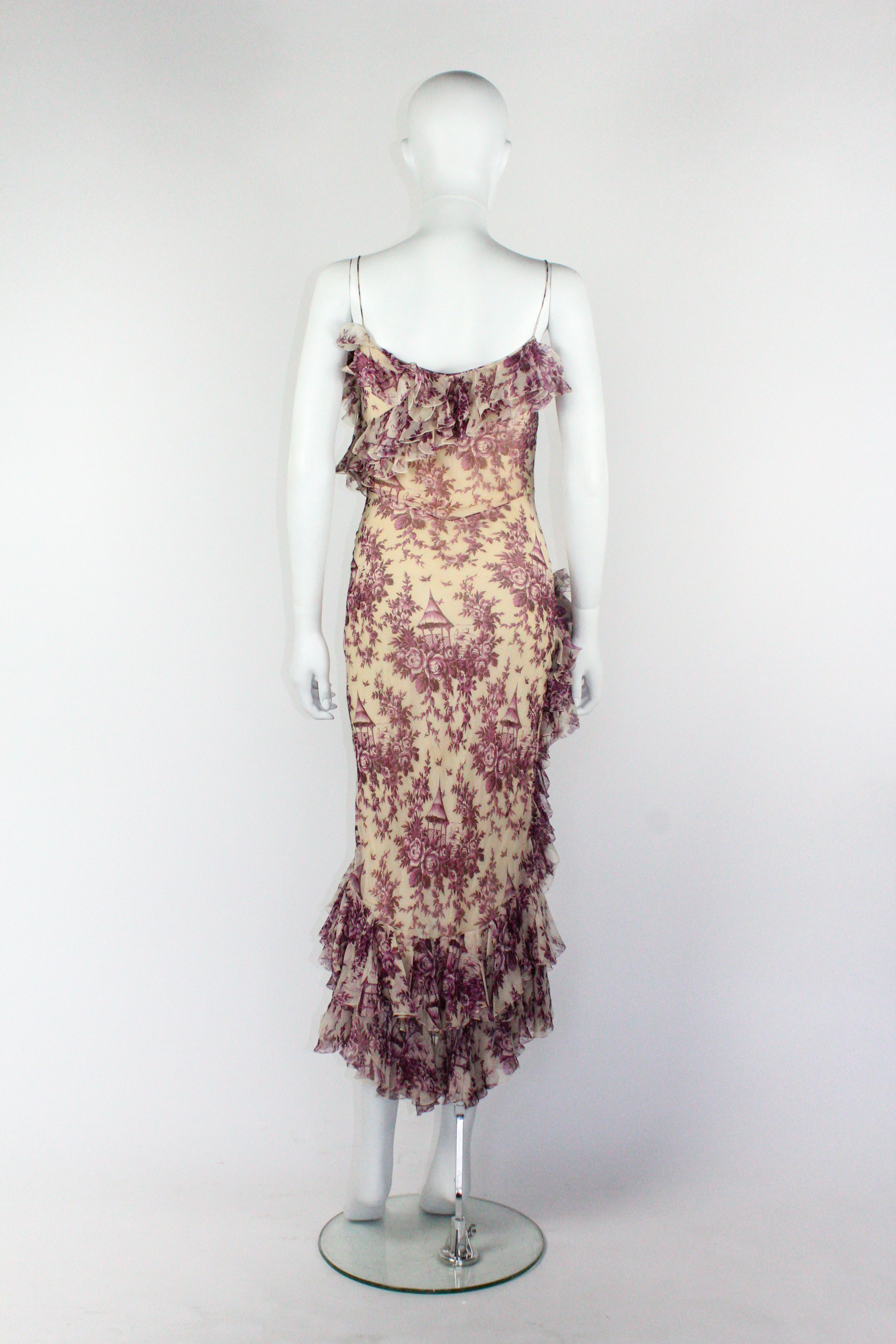 John Galliano Toile de Jouy Silk Dress F/W 2003 2