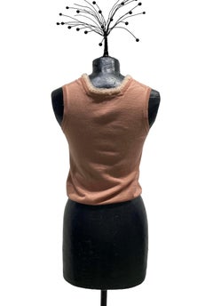JOHN GALLIANO Top in maglia rosa carne in lana - seta - cashmere FW 2005