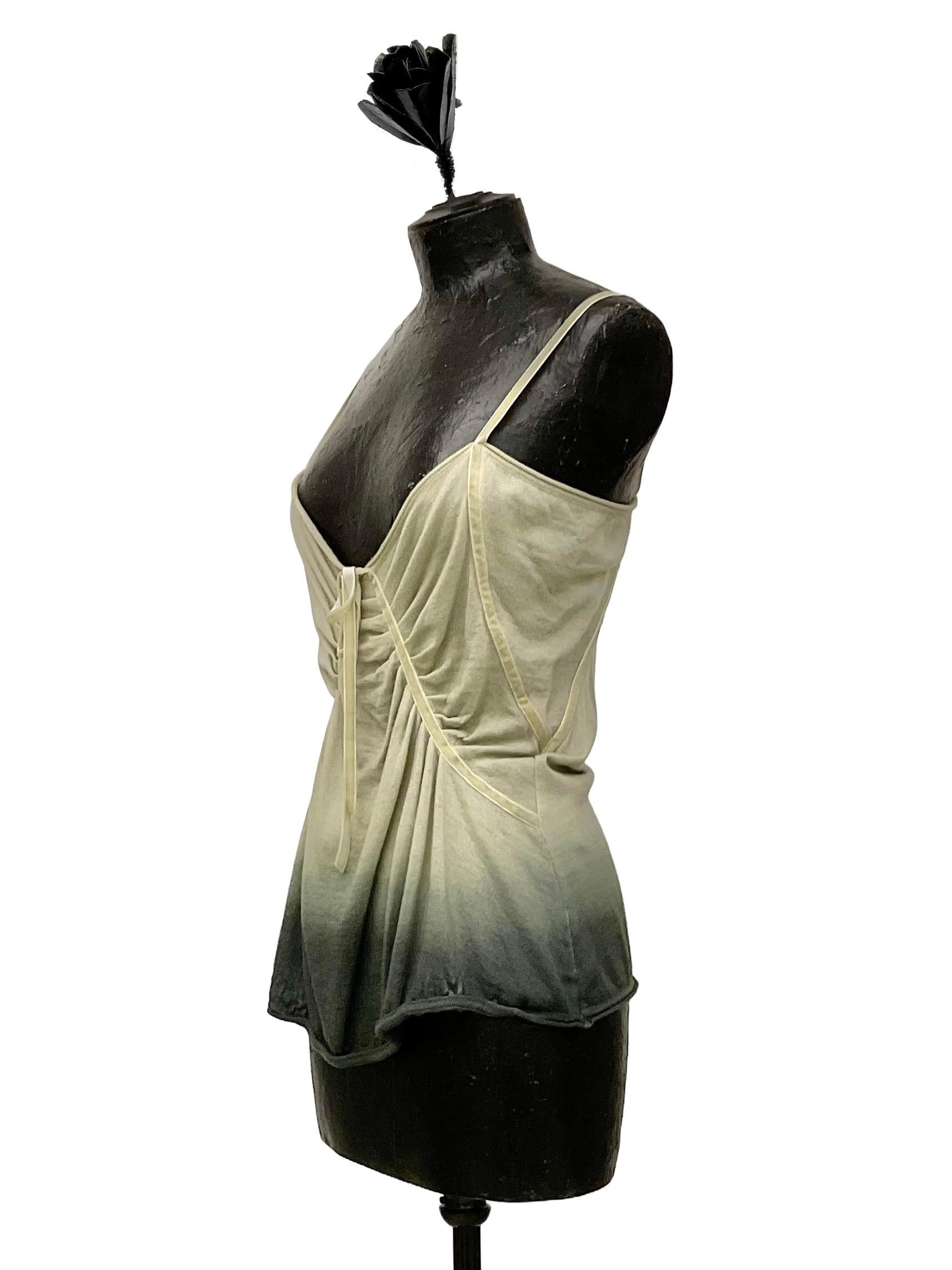 JOHN GALLIANO Pastel green knit top in degradé wool FW 2006 In New Condition For Sale In Milano, IT