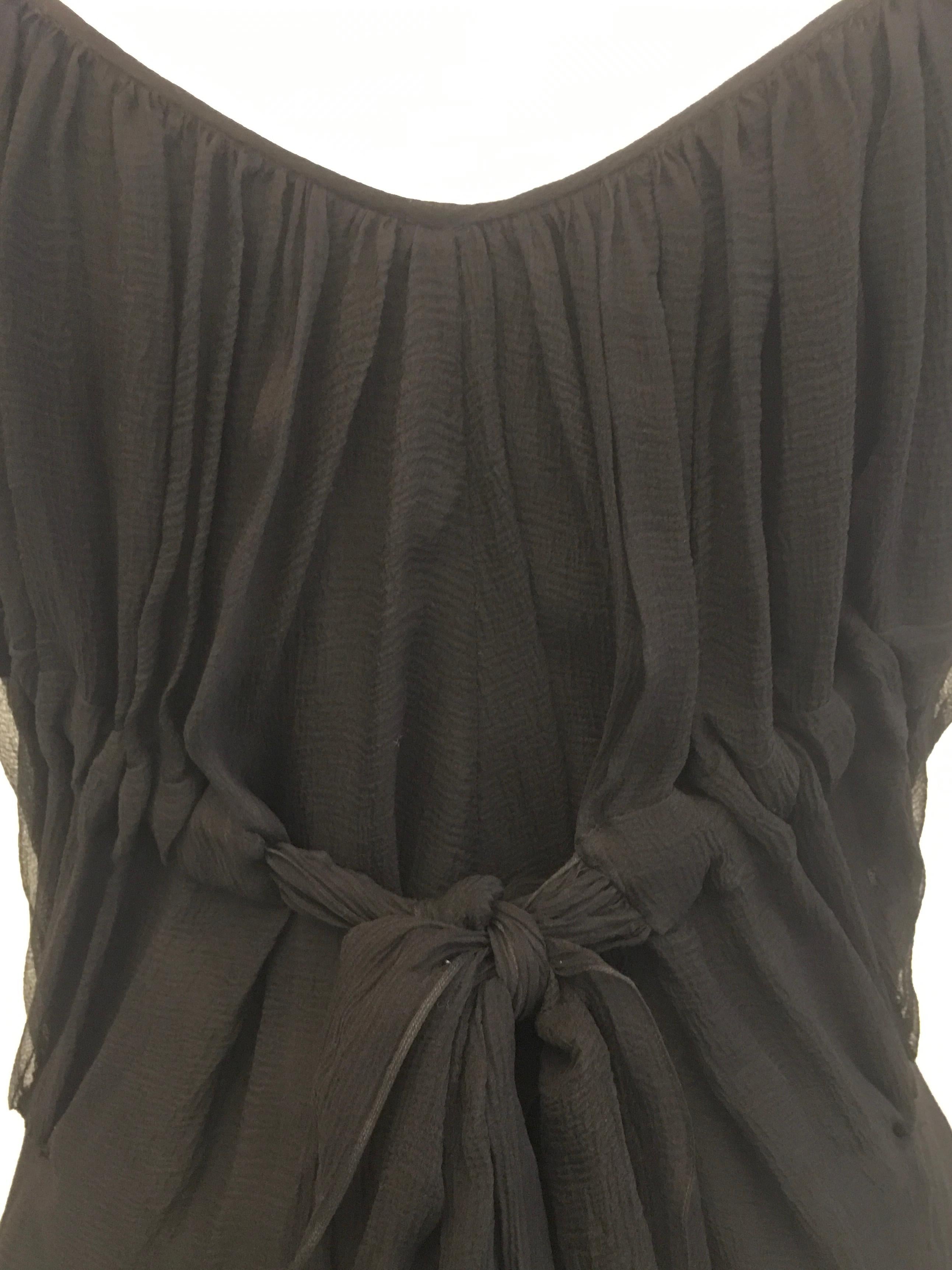 Women's JOHN GALLIANO Black silk chiffon lingerie top from the FW 2008 season For Sale