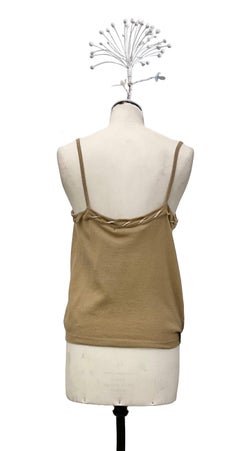 JOHN GALLIANO Top sottoveste in maglia beige in lana - angora della FW 2005