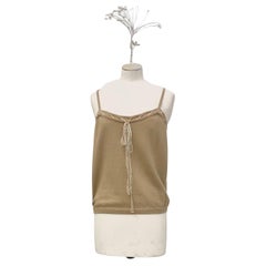 JOHN GALLIANO Top sottoveste in maglia beige in lana - angora della FW 2005