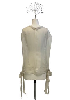 JOHN GALLIANO Top - ivory tablier in silk chiffon from the FW 2005 season.