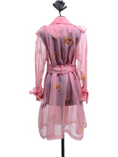 JOHN GALLIANO trench coat in organza rosa di seta della stagione SS 2004