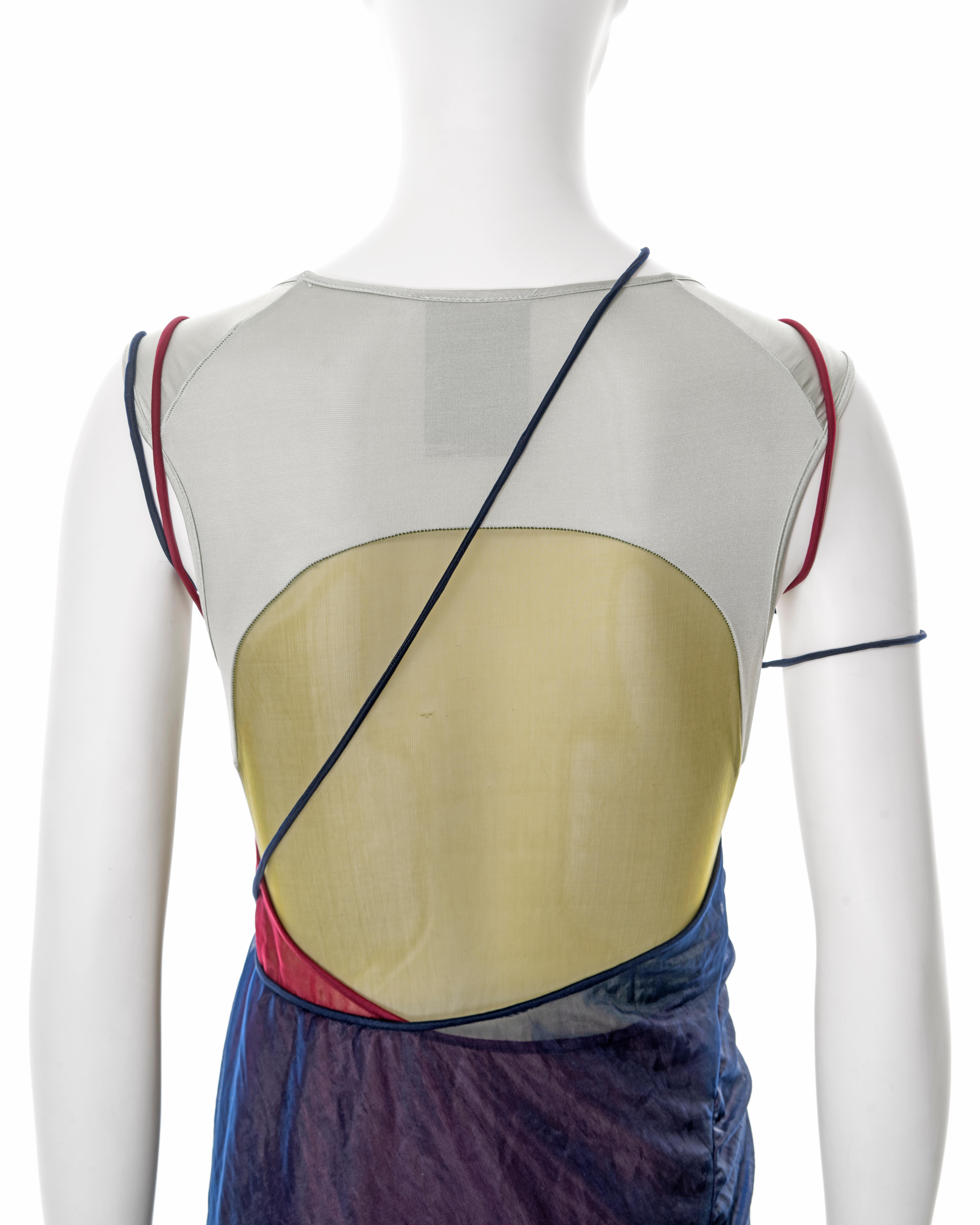 John Galliano tri-colour multi-layered slip dress and bodysuit, ss 1991 For Sale 4