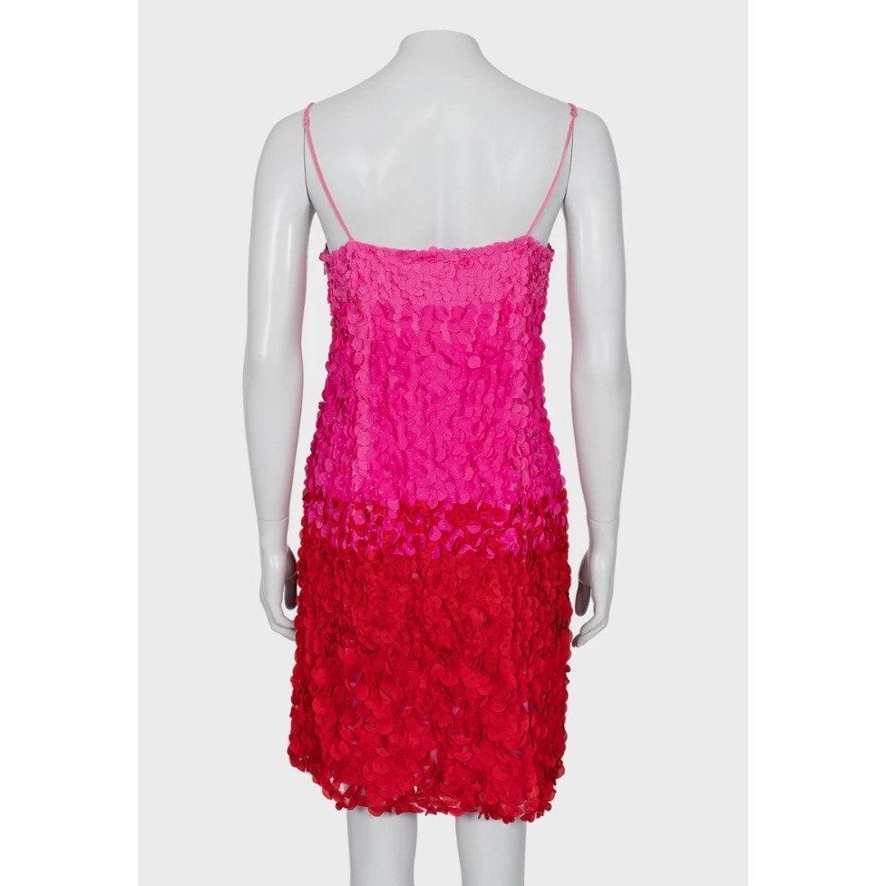John Galliano Zweifarbiges Rosa Slip Dress - Größe M (IT42) (Pink) im Angebot