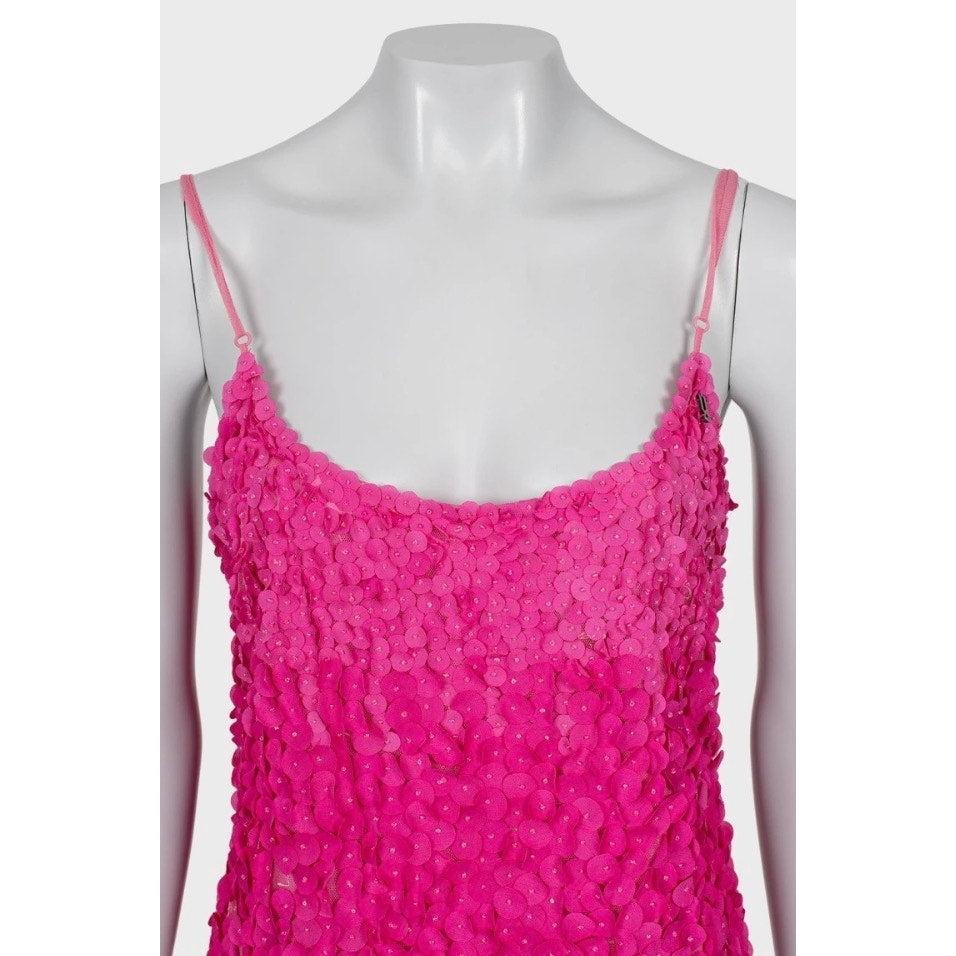 John Galliano Zweifarbiges Rosa Slip Dress - Größe M (IT42) im Zustand „Gut“ im Angebot in Krakow, PL