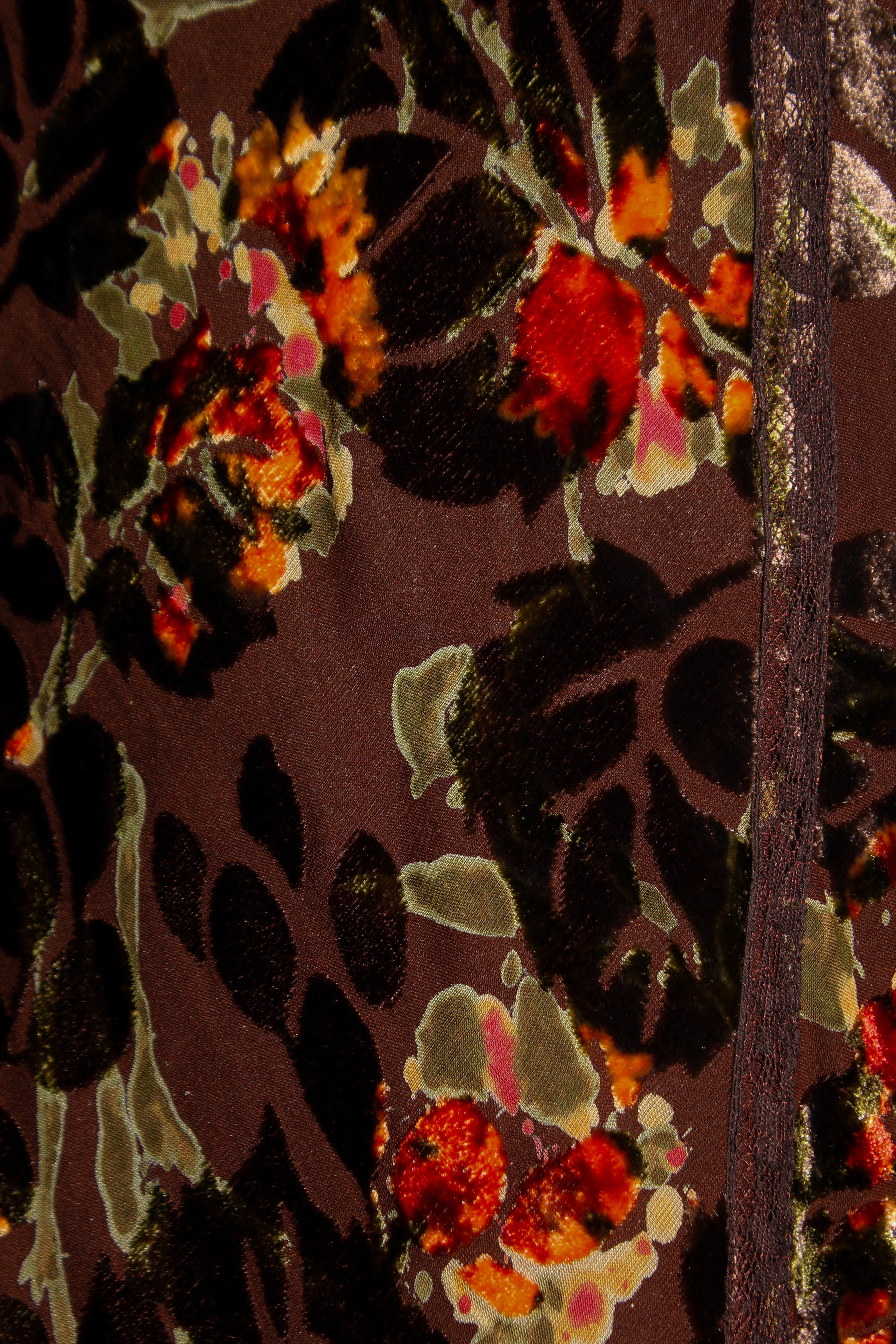John Galliano Velvet Devore Floral Dress F/W 2005 8