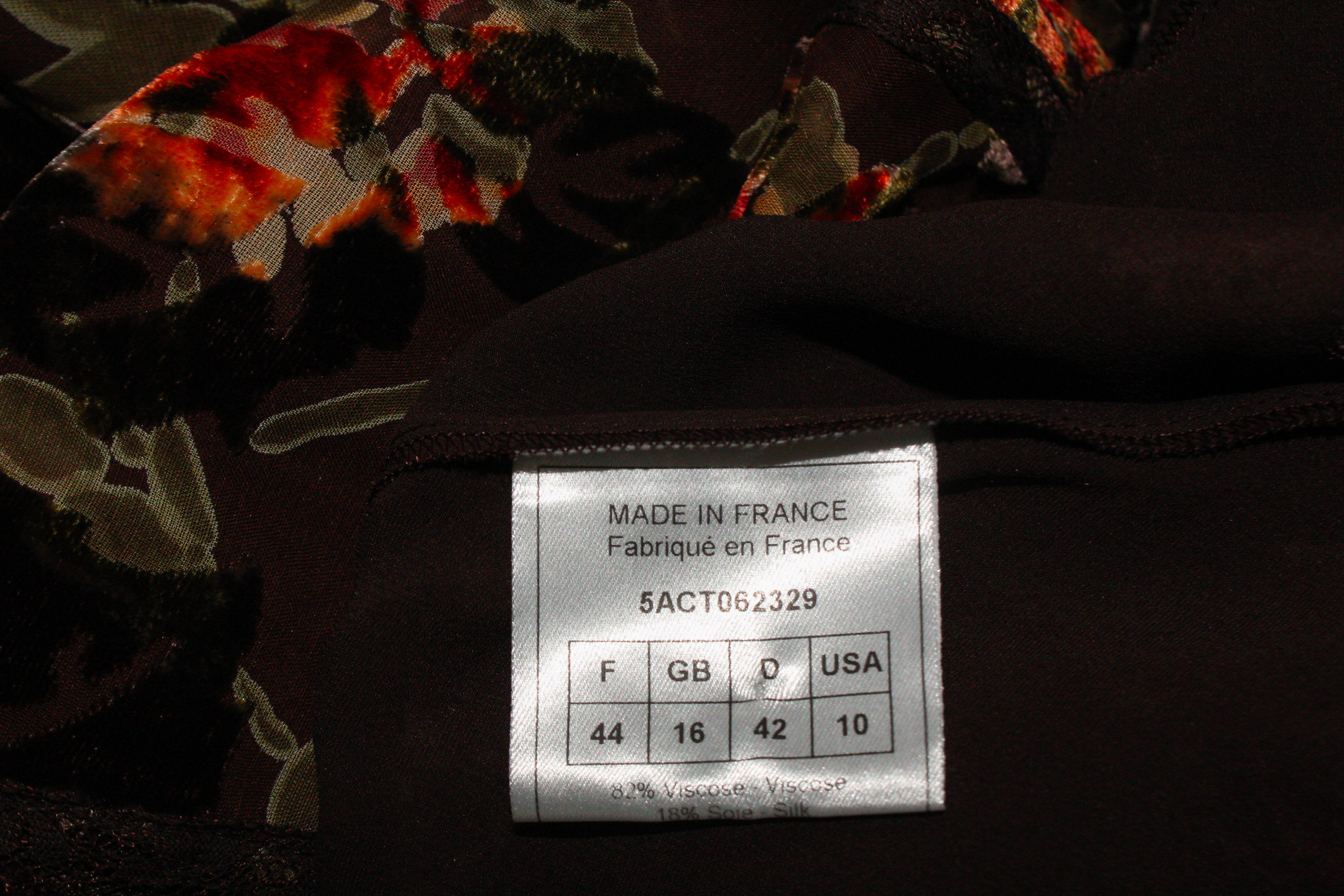 John Galliano Velvet Devore Floral Dress F/W 2005 10