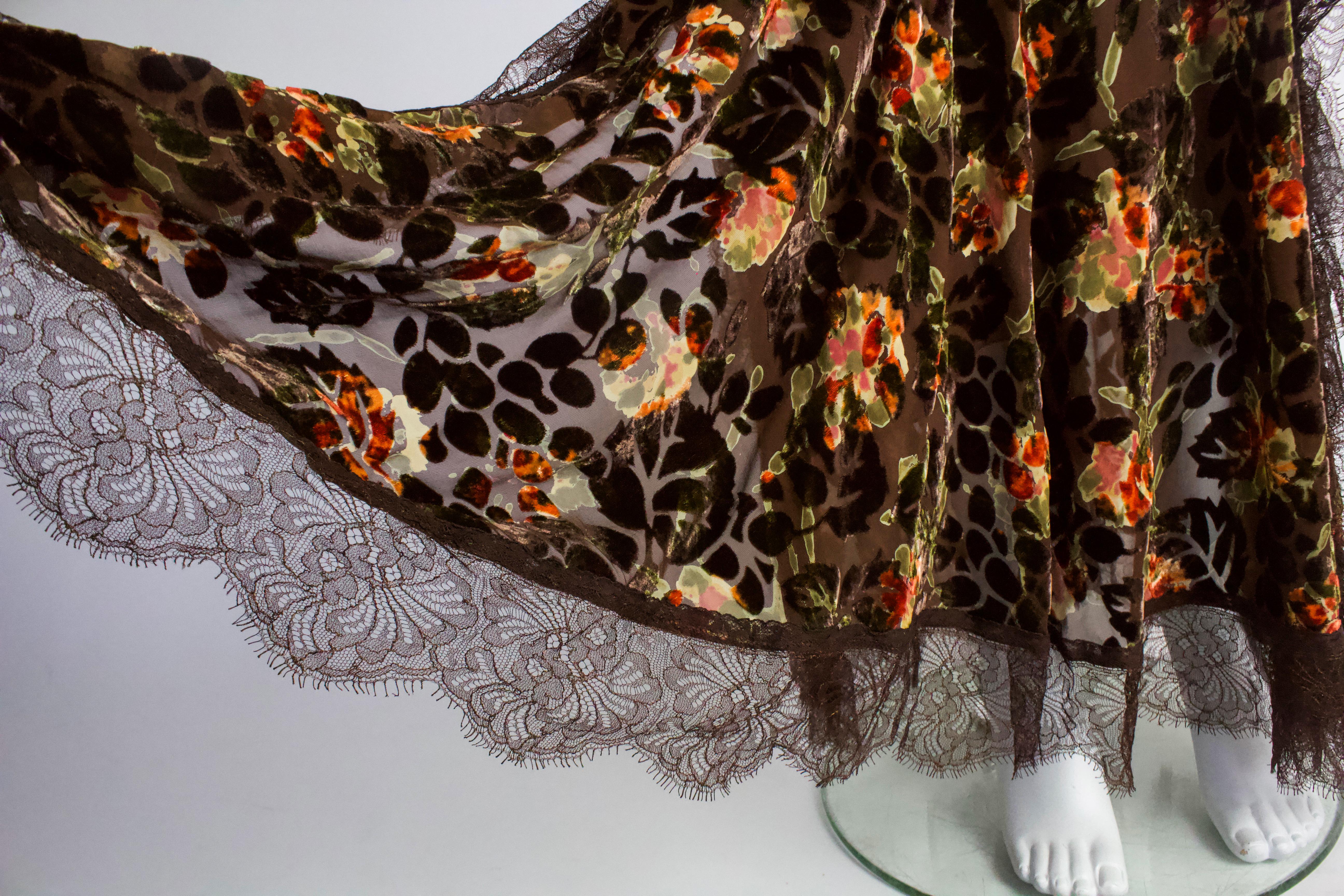John Galliano Velvet Devore Floral Dress F/W 2005 In Excellent Condition In Norwich, GB