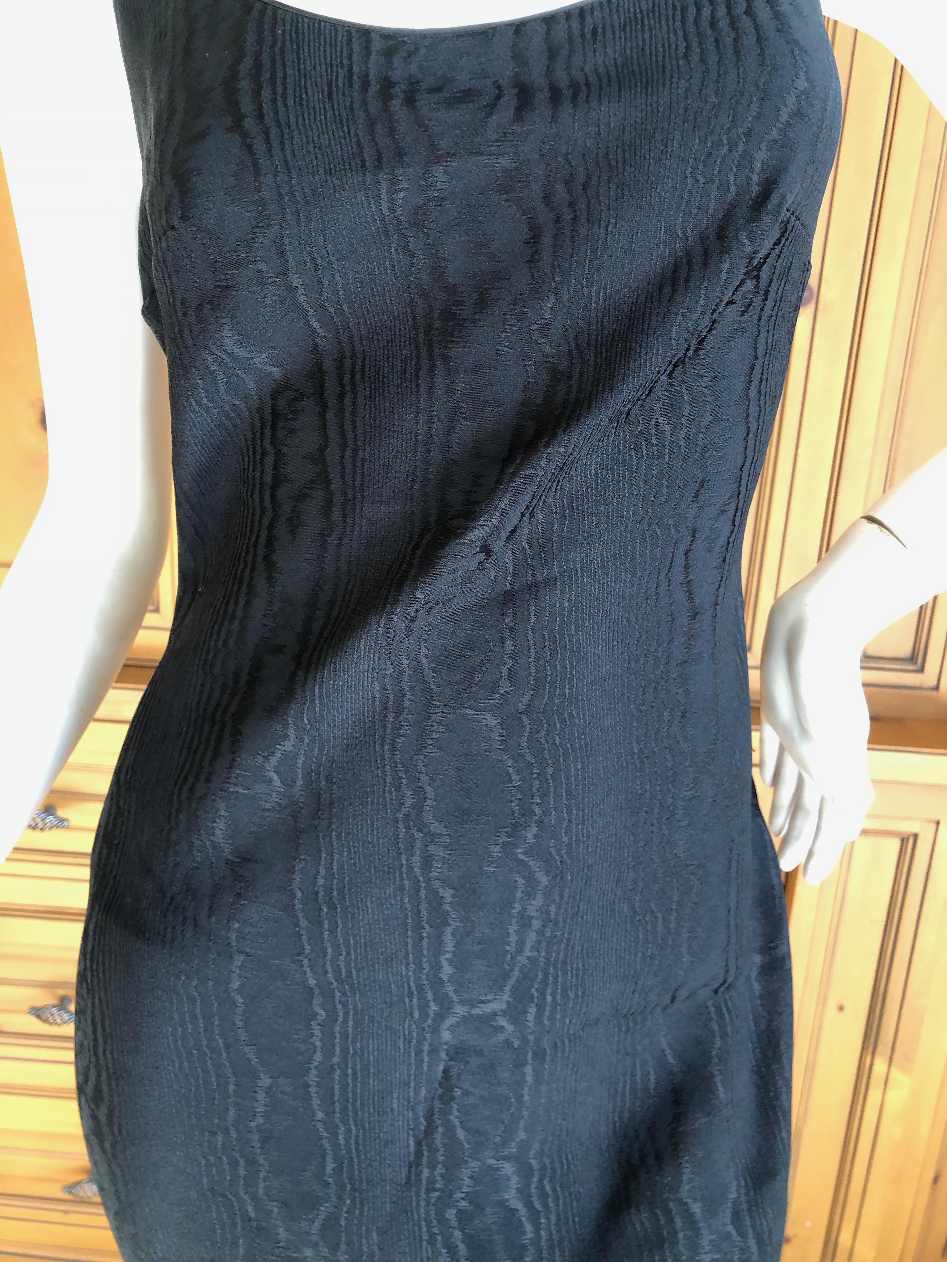 John Galliano Vintage 1999 Bias Cut Wood Grain Pattern Black Evening Dress In Excellent Condition For Sale In Cloverdale, CA
