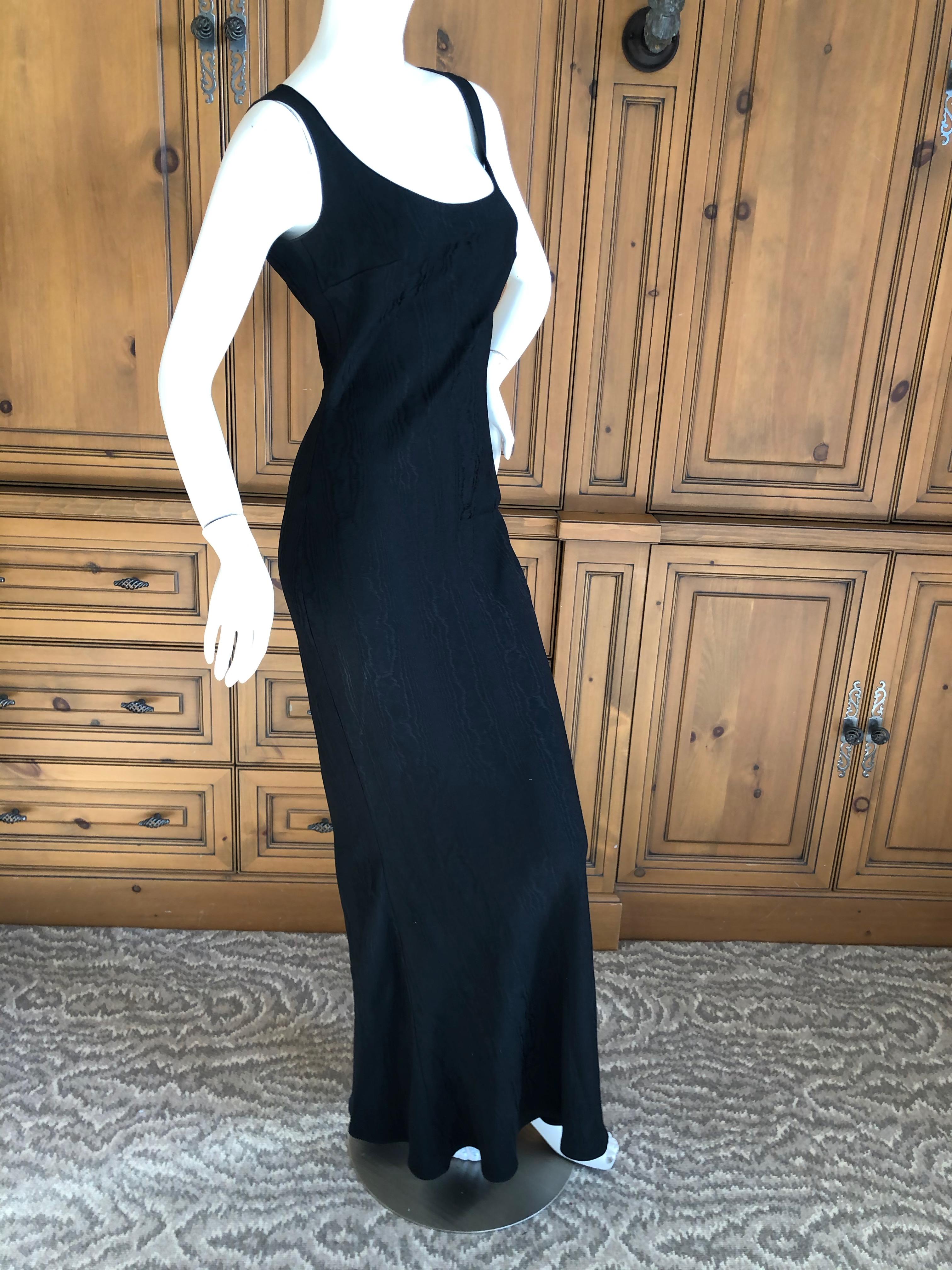 Women's John Galliano Vintage 1999 Bias Cut Wood Grain Pattern Black Evening Dress For Sale