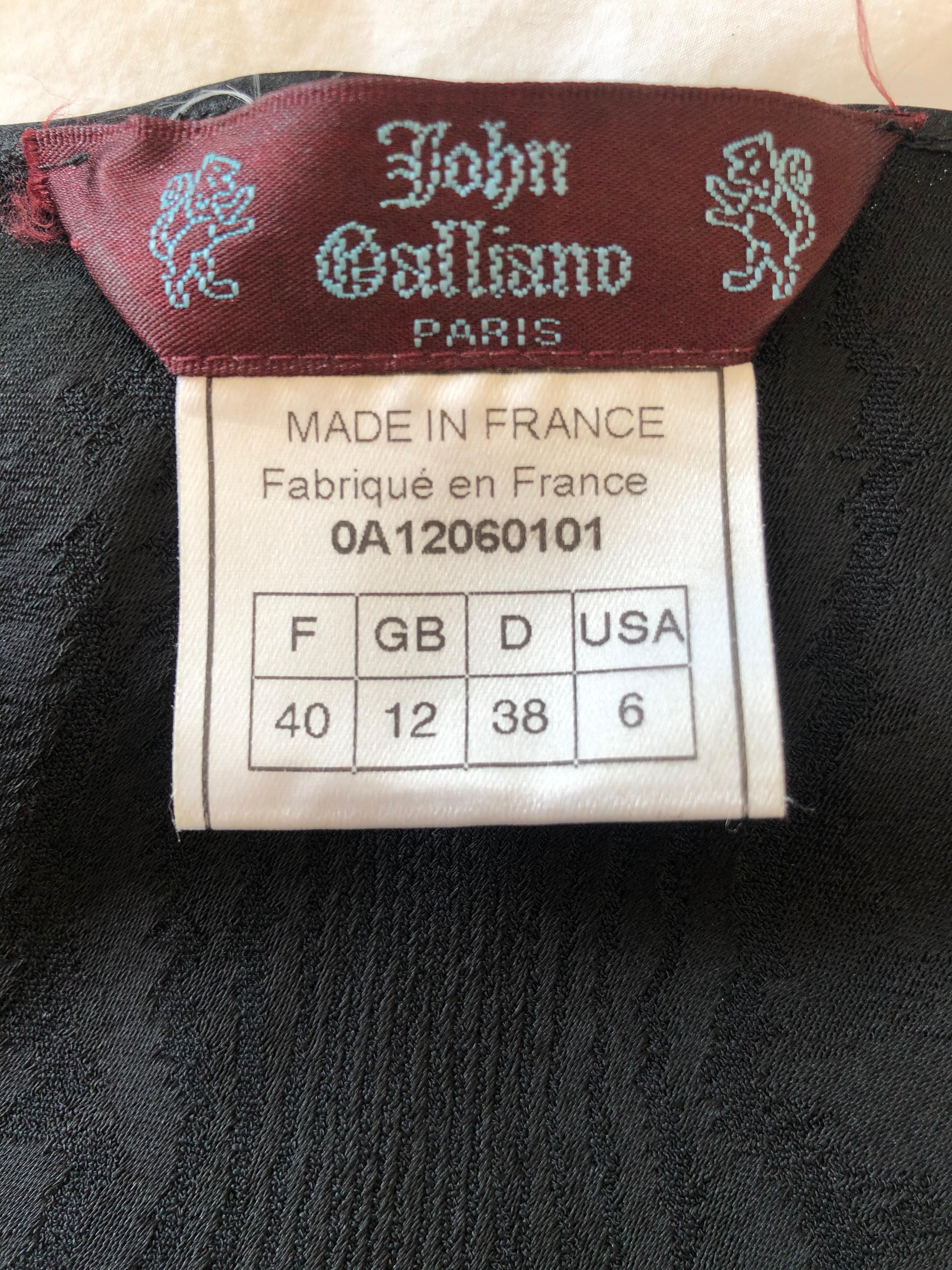 John Galliano Vintage 1999 Bias Cut Wood Grain Pattern Black Evening Dress For Sale 3