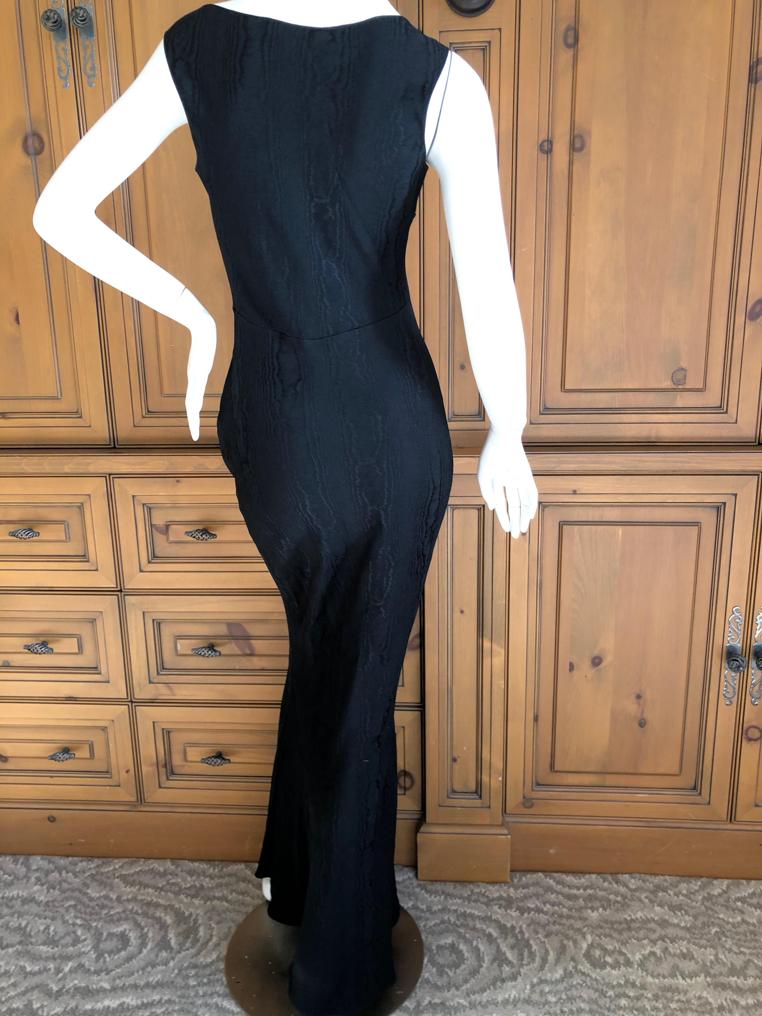 John Galliano Vintage 1999 Bias Cut Wood Grain Pattern Black Evening Dress For Sale 5