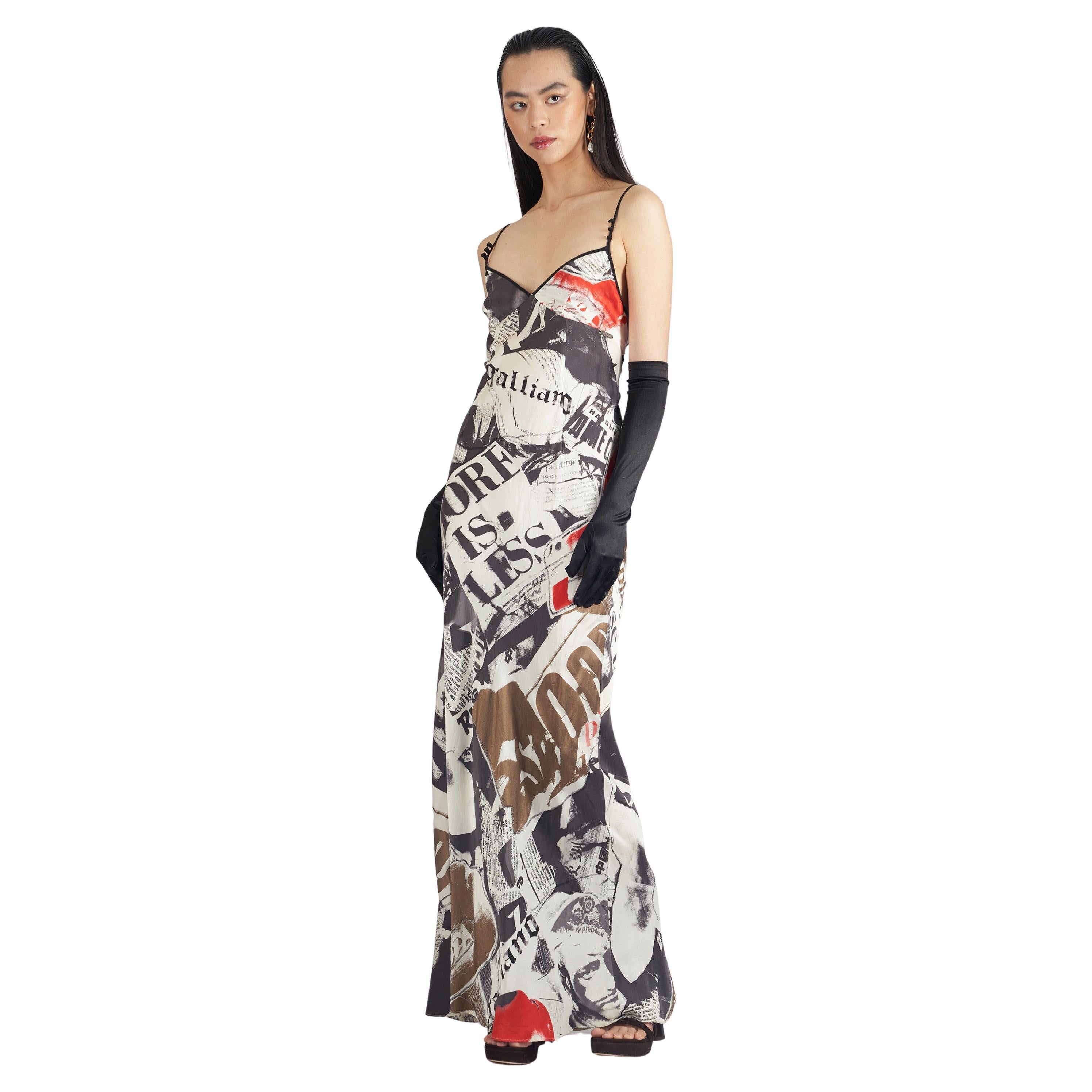 John Galliano  Vintage 2000's Gazette Slip Dress