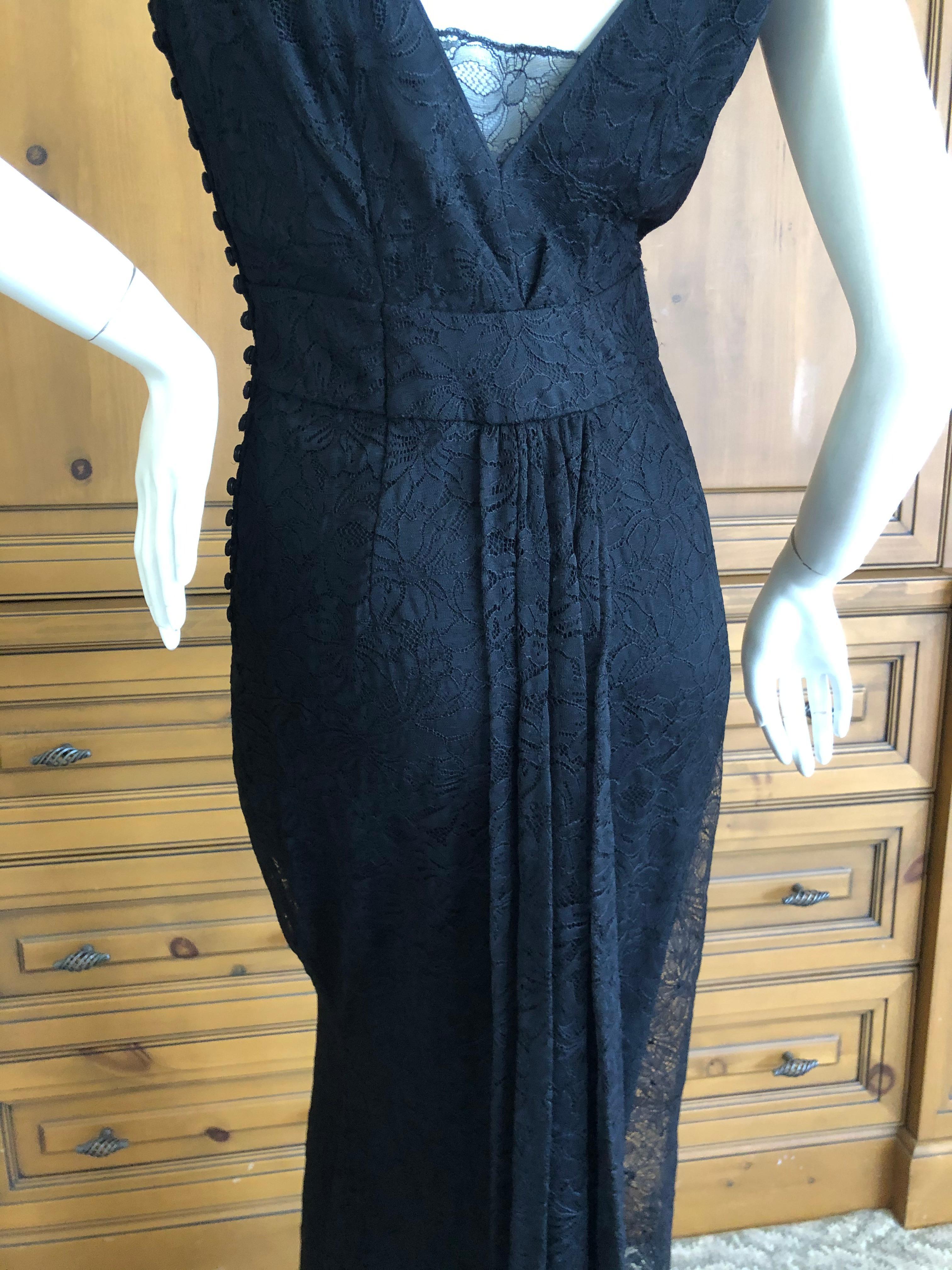 John Galliano Vintage 90's  Black Lace Sleeveless Evening Dress For Sale 6