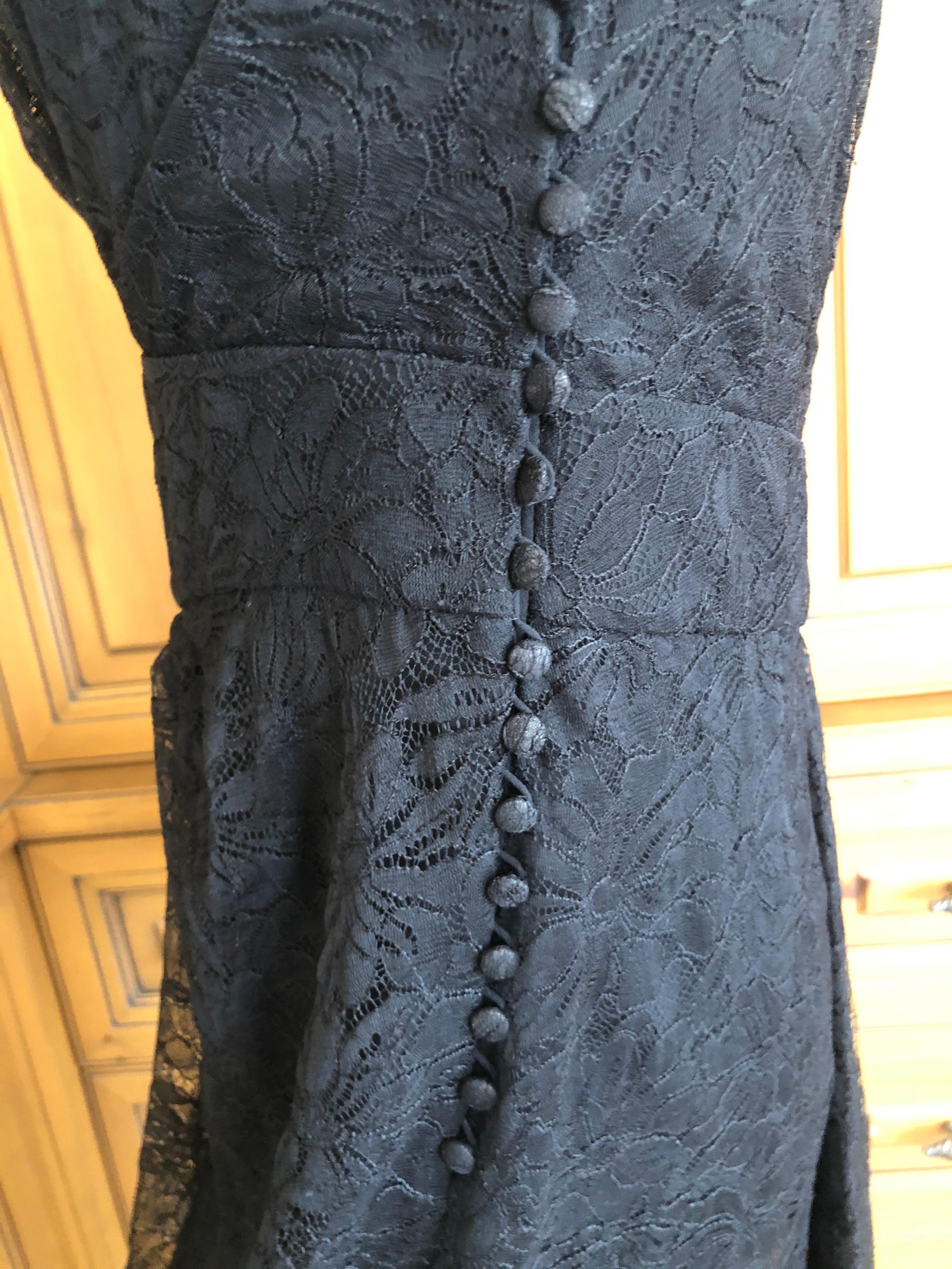 John Galliano Vintage 90's  Black Lace Sleeveless Evening Dress For Sale 7