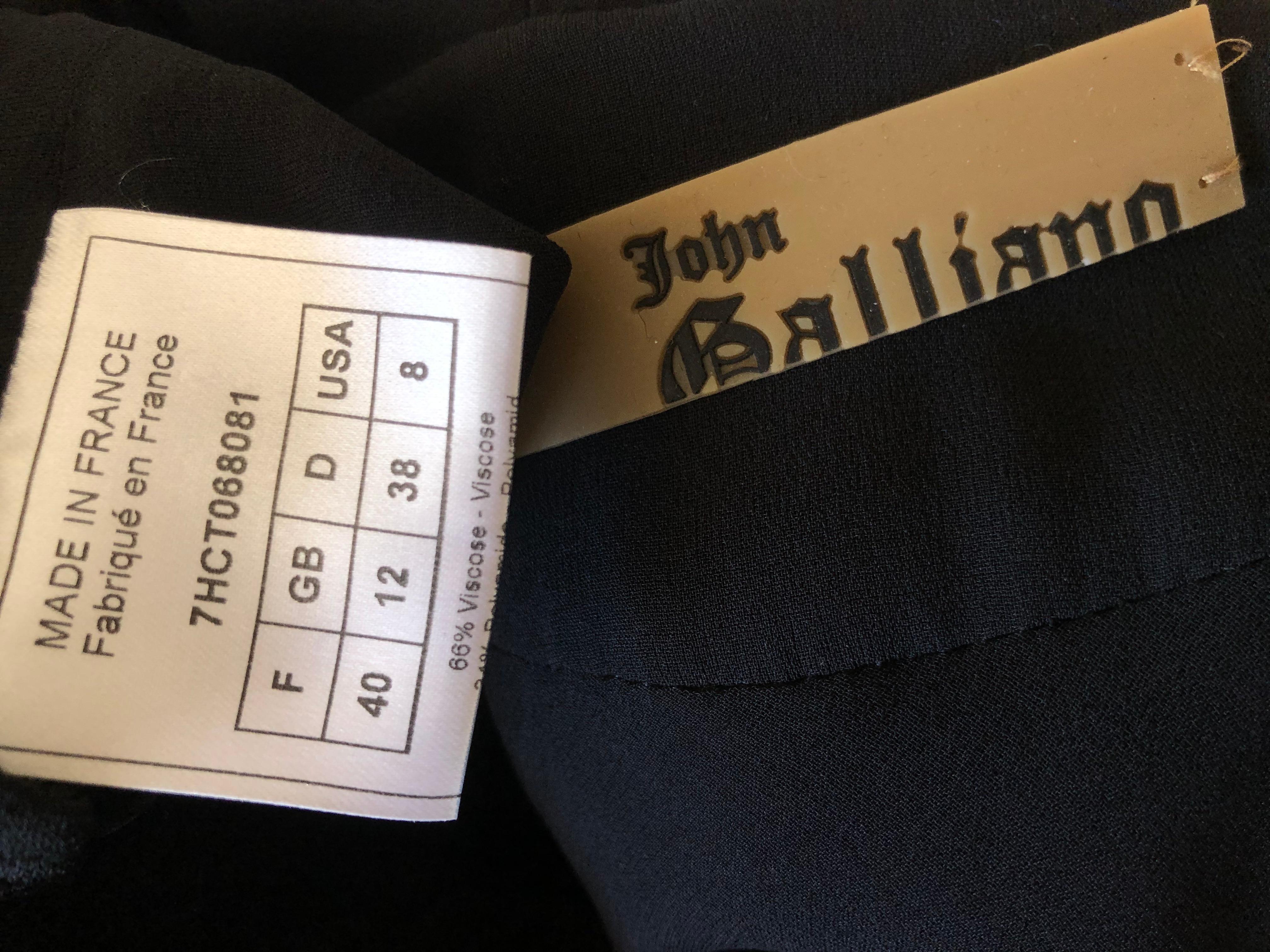 John Galliano Vintage 90's  Black Lace Sleeveless Evening Dress For Sale 9