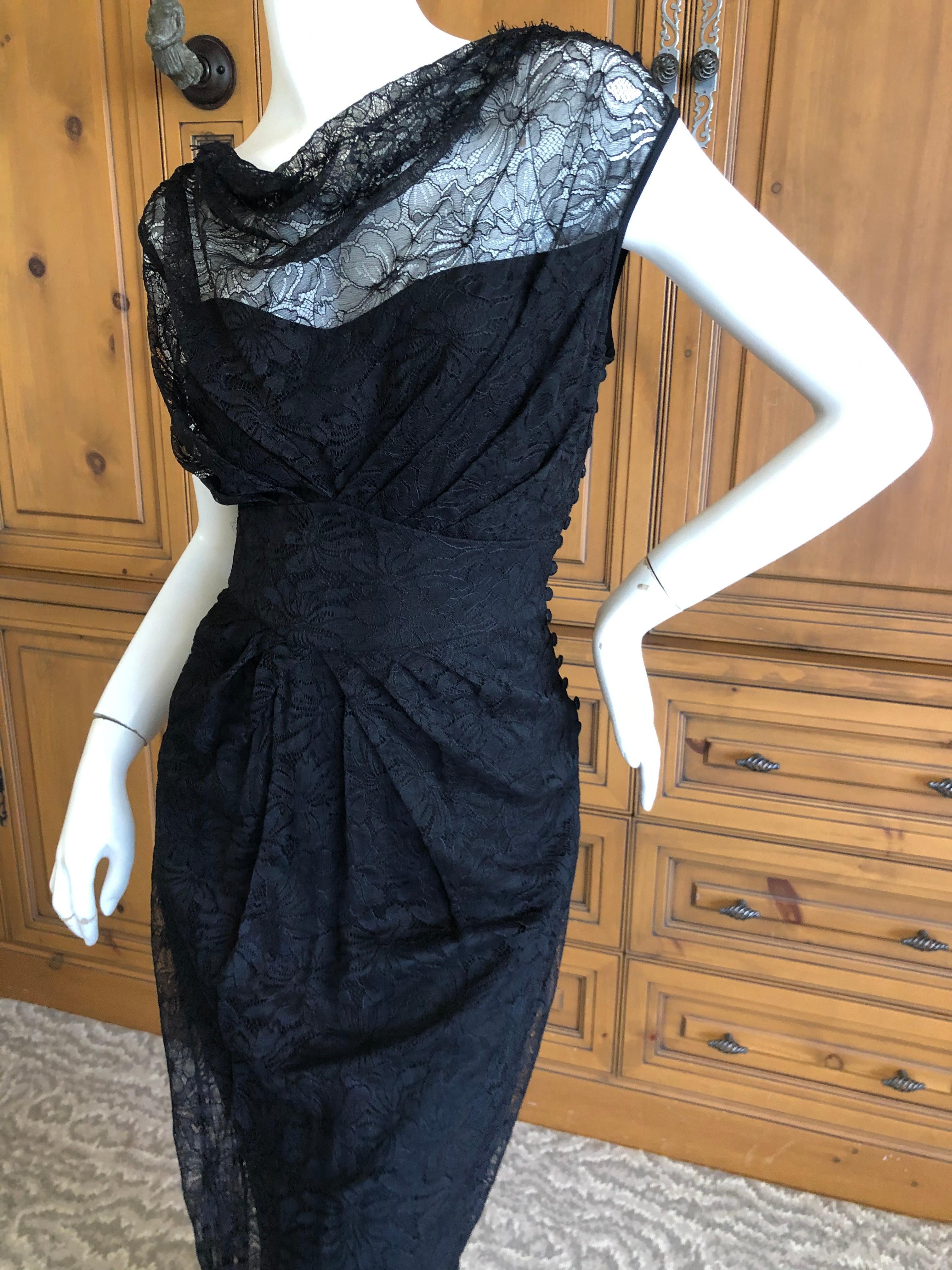 John Galliano Vintage 90's  Black Lace Sleeveless Evening Dress In Excellent Condition For Sale In Cloverdale, CA