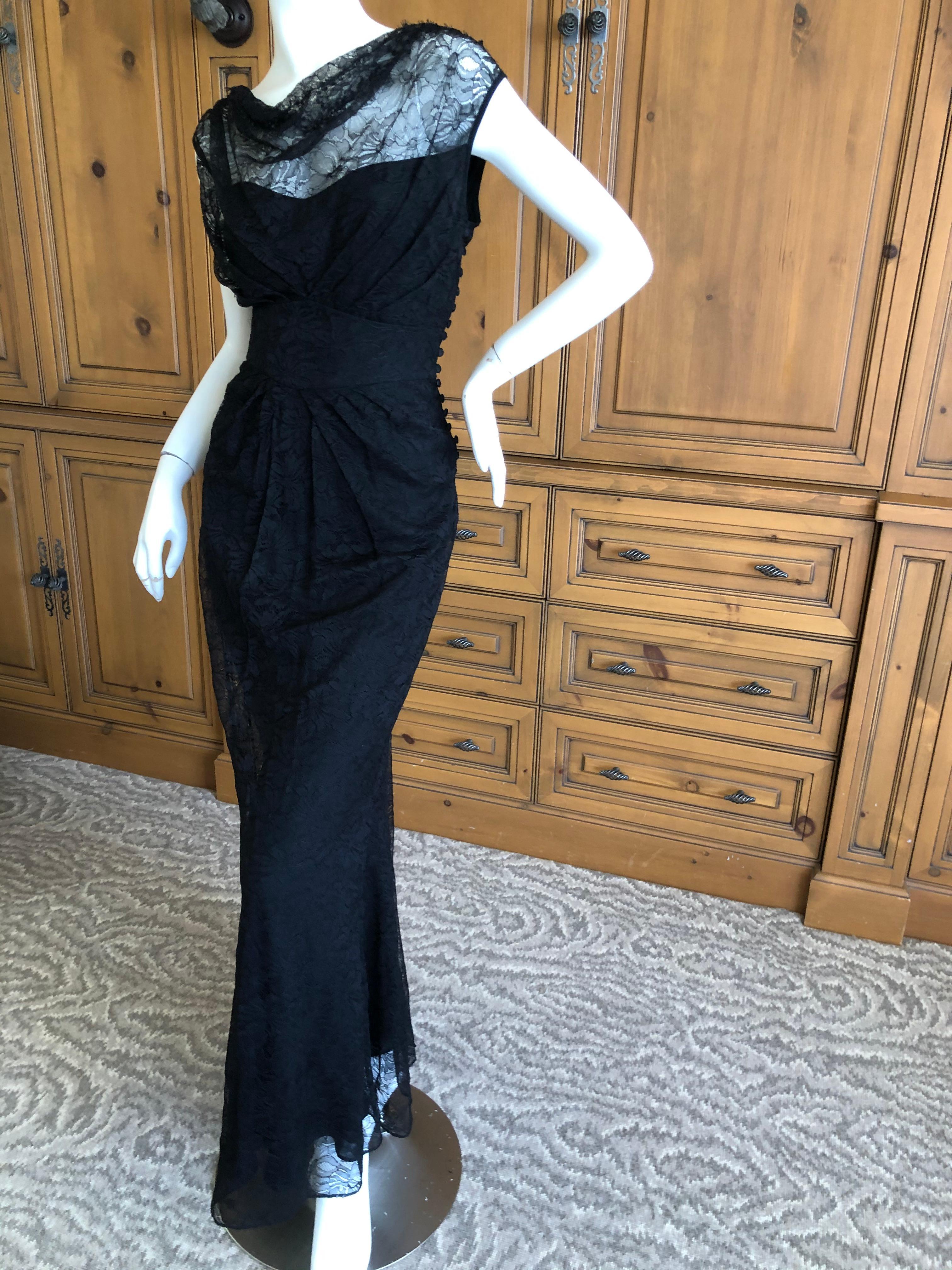 Women's John Galliano Vintage 90's  Black Lace Sleeveless Evening Dress For Sale