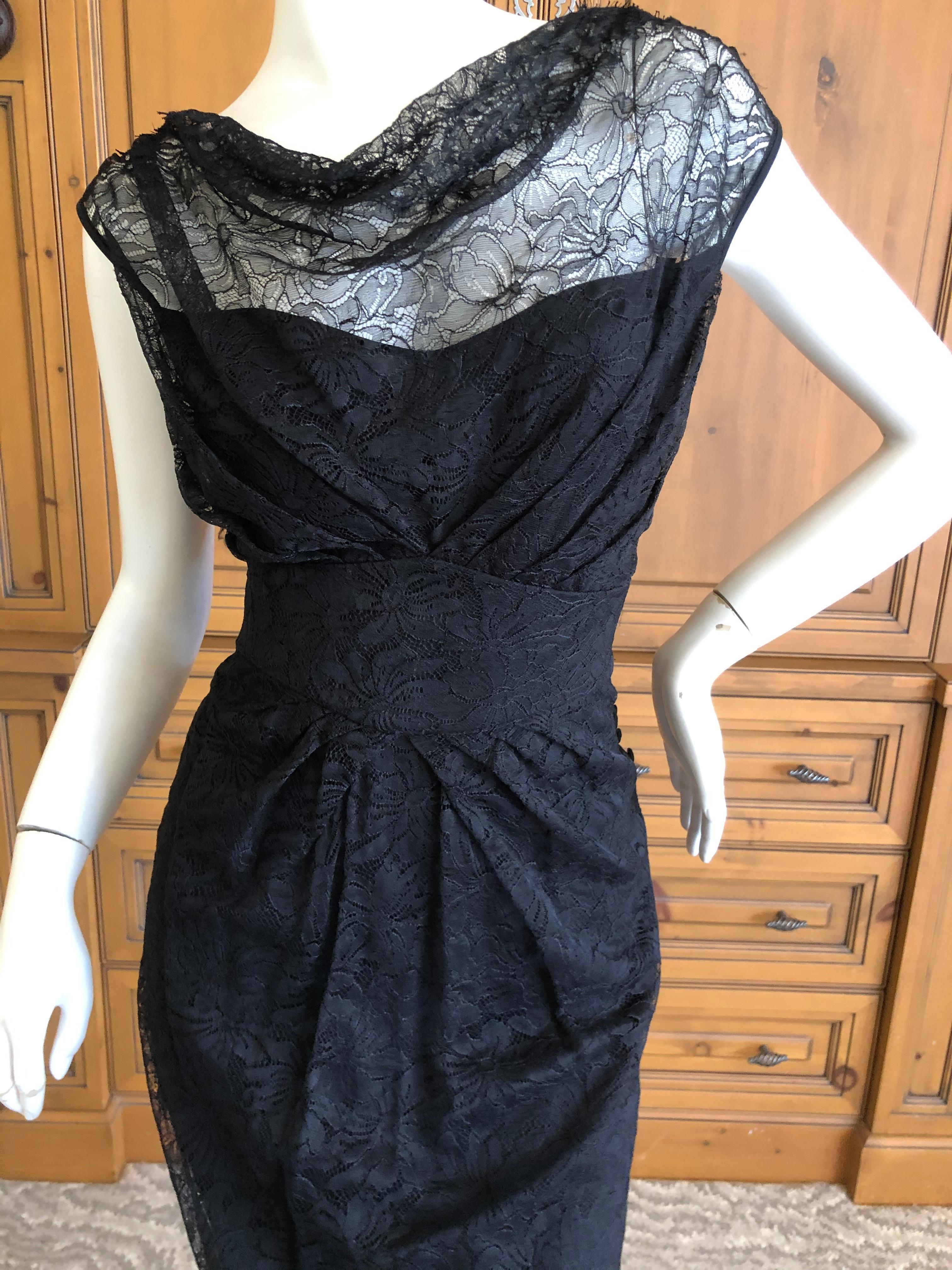 John Galliano Vintage 90's  Black Lace Sleeveless Evening Dress For Sale 1