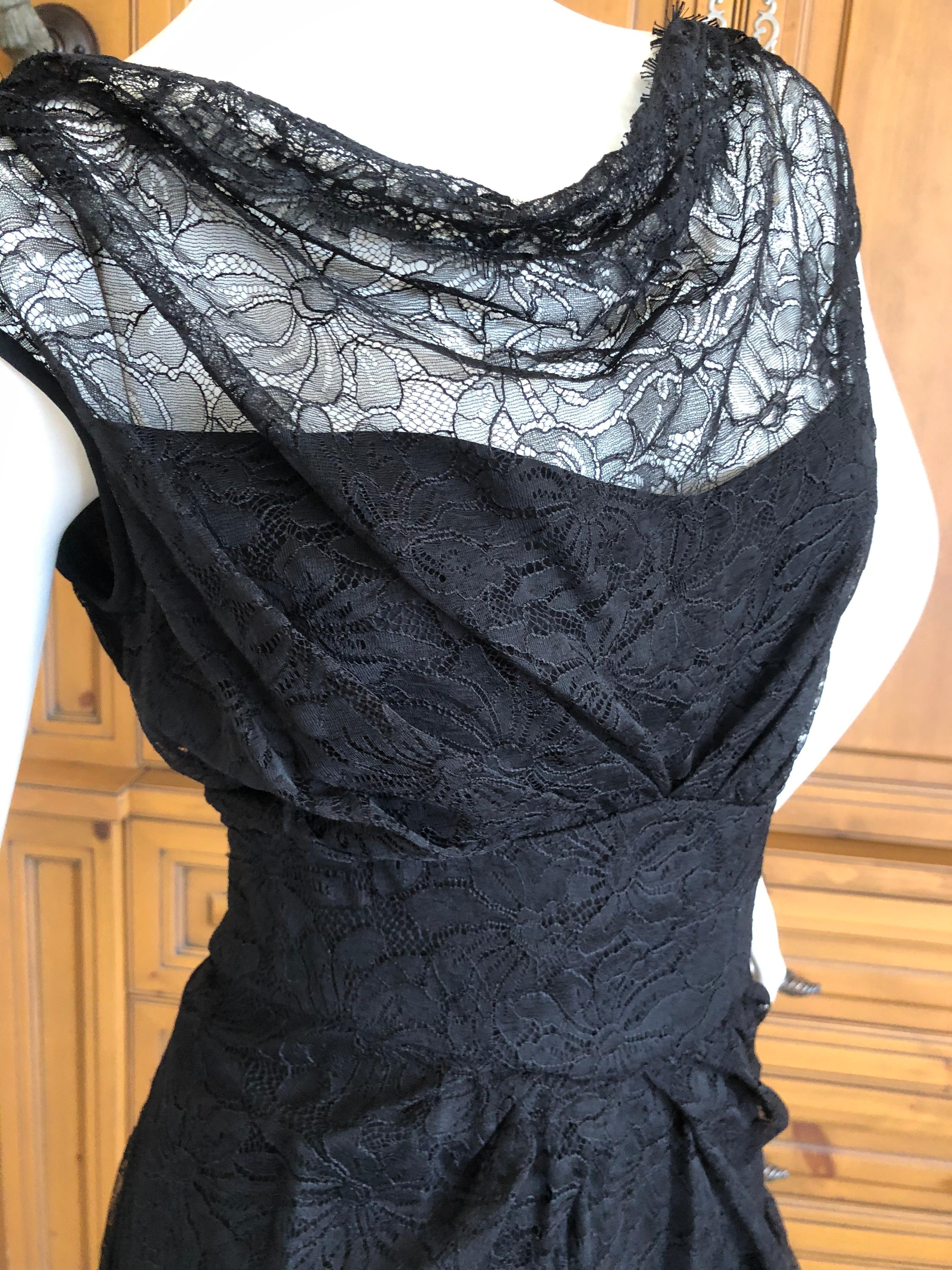 John Galliano Vintage 90's  Black Lace Sleeveless Evening Dress For Sale 2
