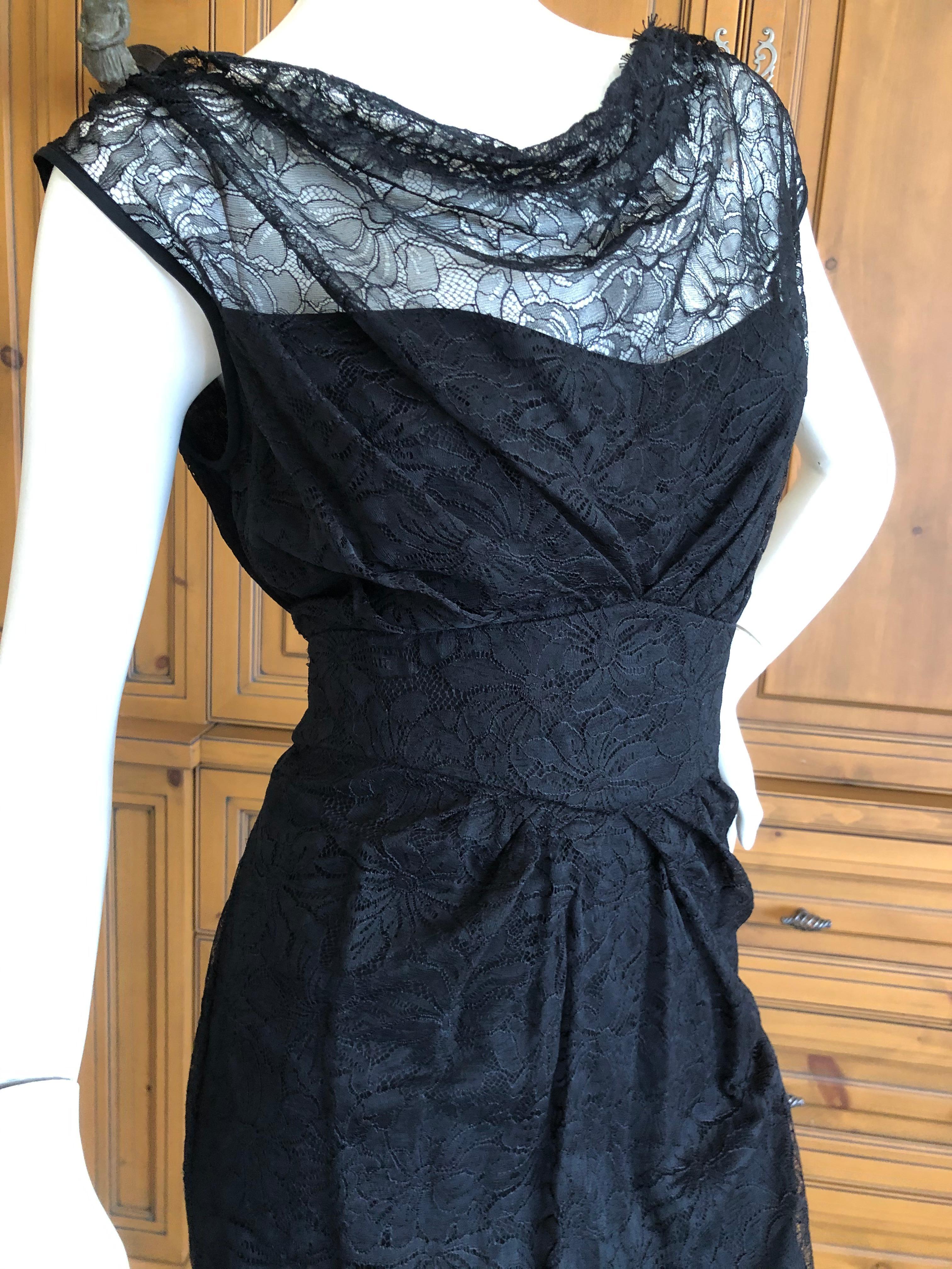 John Galliano Vintage 90's  Black Lace Sleeveless Evening Dress For Sale 4