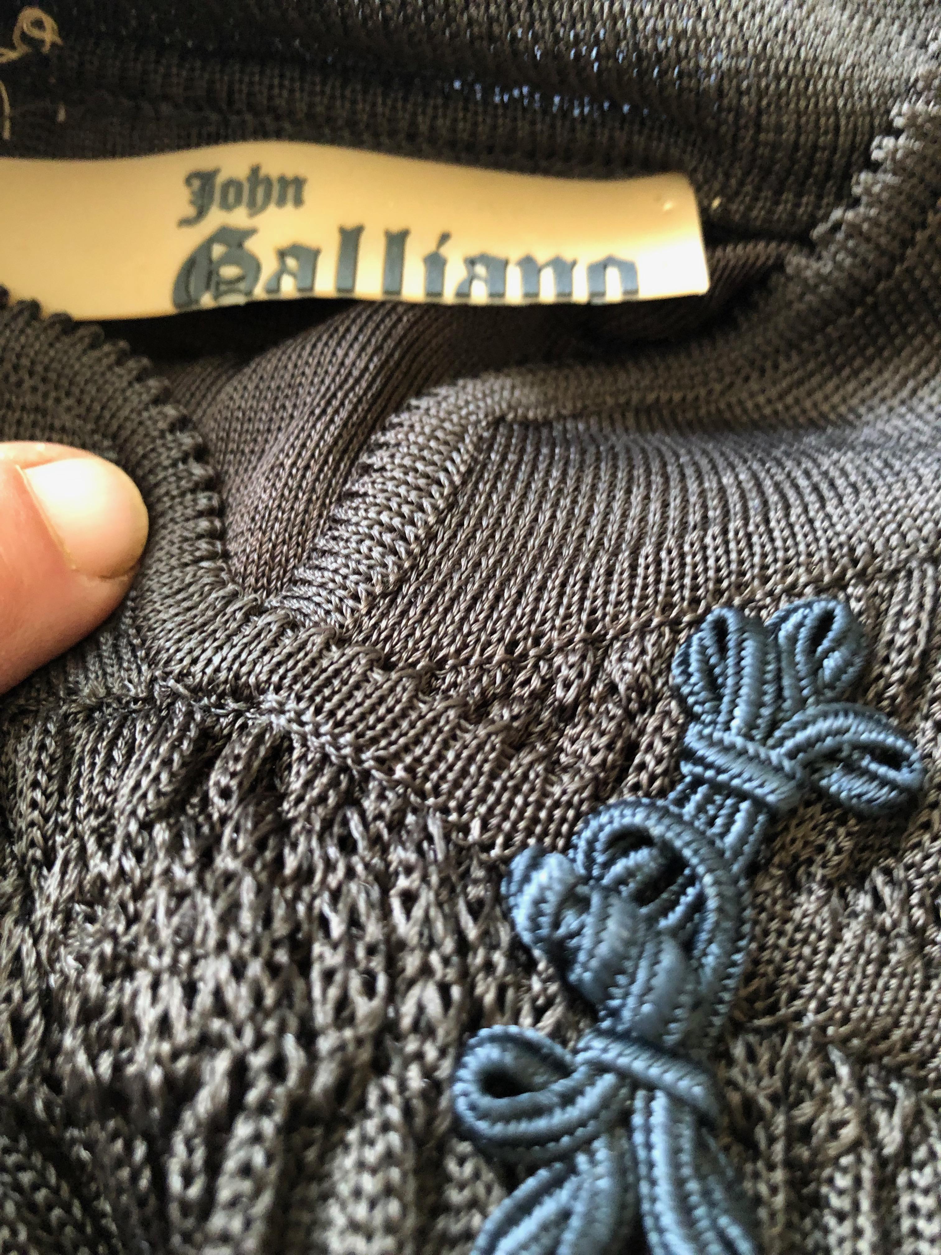 John Galliano Vintage 90's  Brown Bodycon Pintuck Knit Cheongsam Style Dress For Sale 2