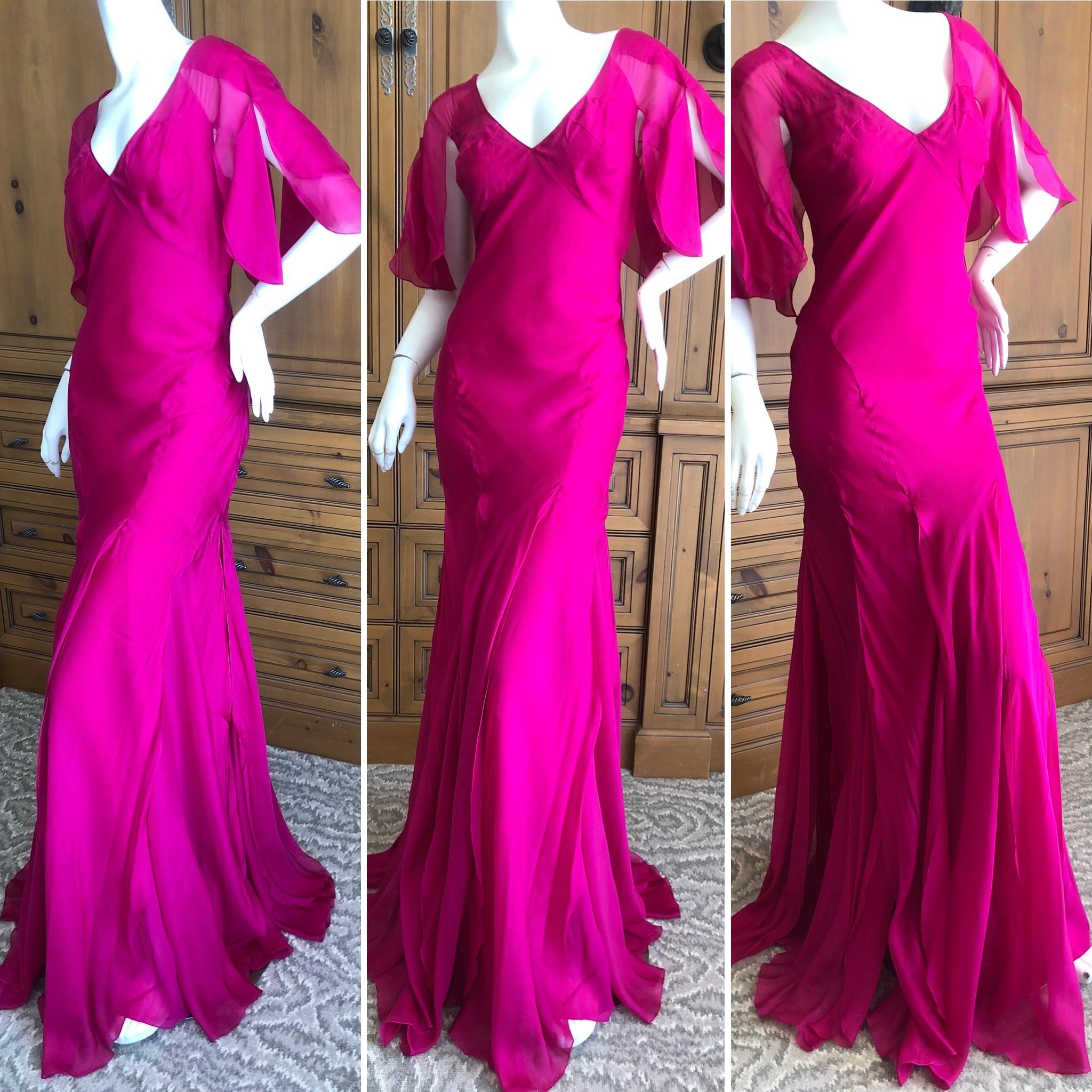   John Galliano Vintage Bias Cut Hot Pink Silk Evening Dress
This is so pretty, with 