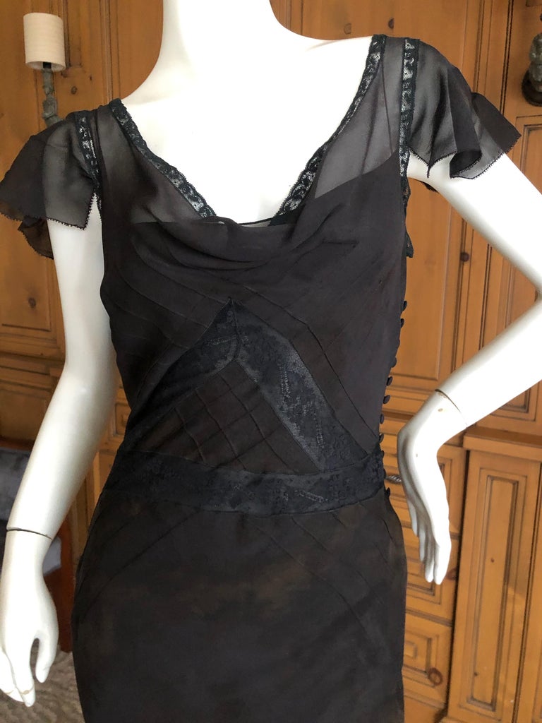 John Galliano VIntage Bias Cut Lace Trimmed Tie Dye Silk Evening Dress ...