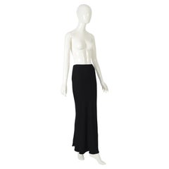 John Galliano vintage 1990s bias cut long black silky maxi skirt