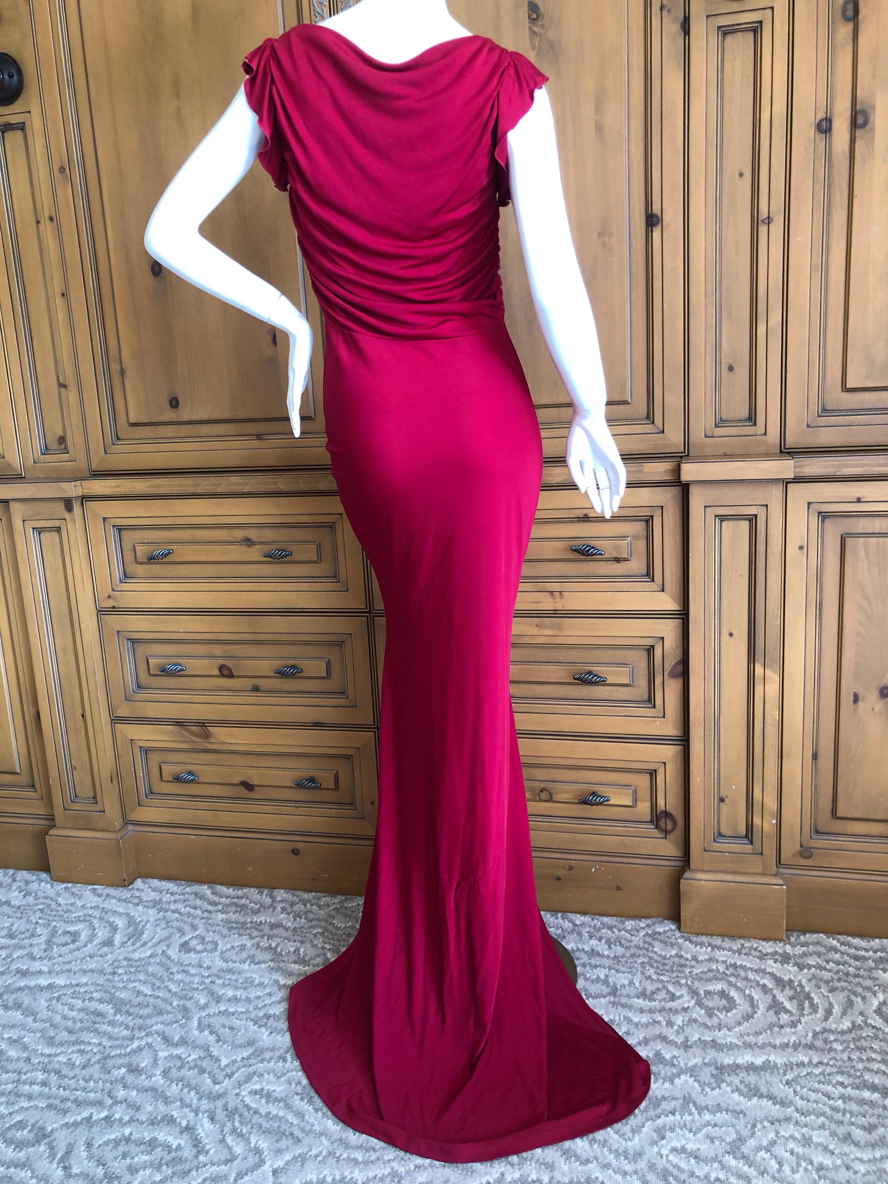   John Galliano Vintage Bias Cut Red Evening Dress with Keyhole Details For Sale 3